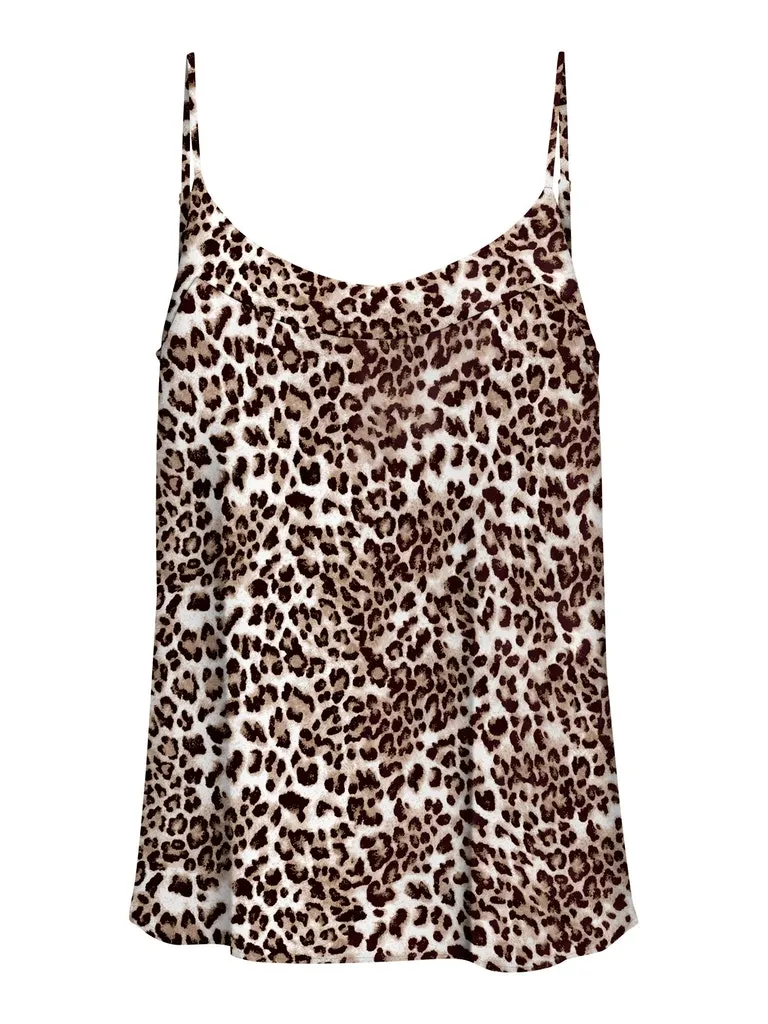 Reflective Safety Accents Simply Easy Singlet Top - Leopard print