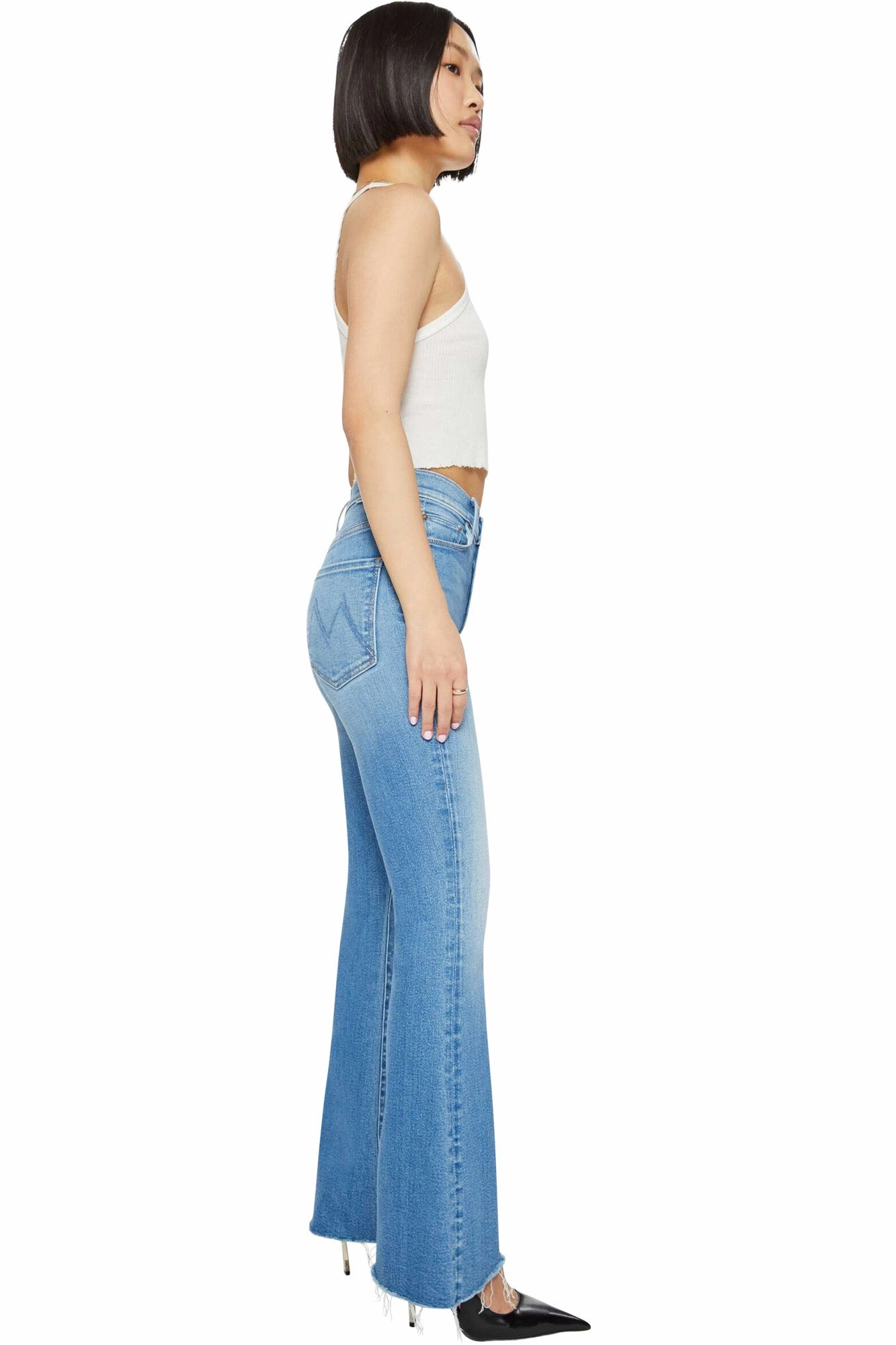 MOTHER Denim Lil Weekender Fray in Read Between the Lines Lightweight Choice