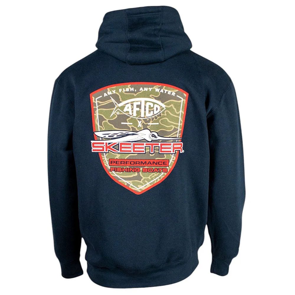 Bohemian style Skeeter x AFTCO Navy Hoodie