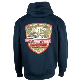 Hidden pockets Skeeter x AFTCO Navy Hoodie
