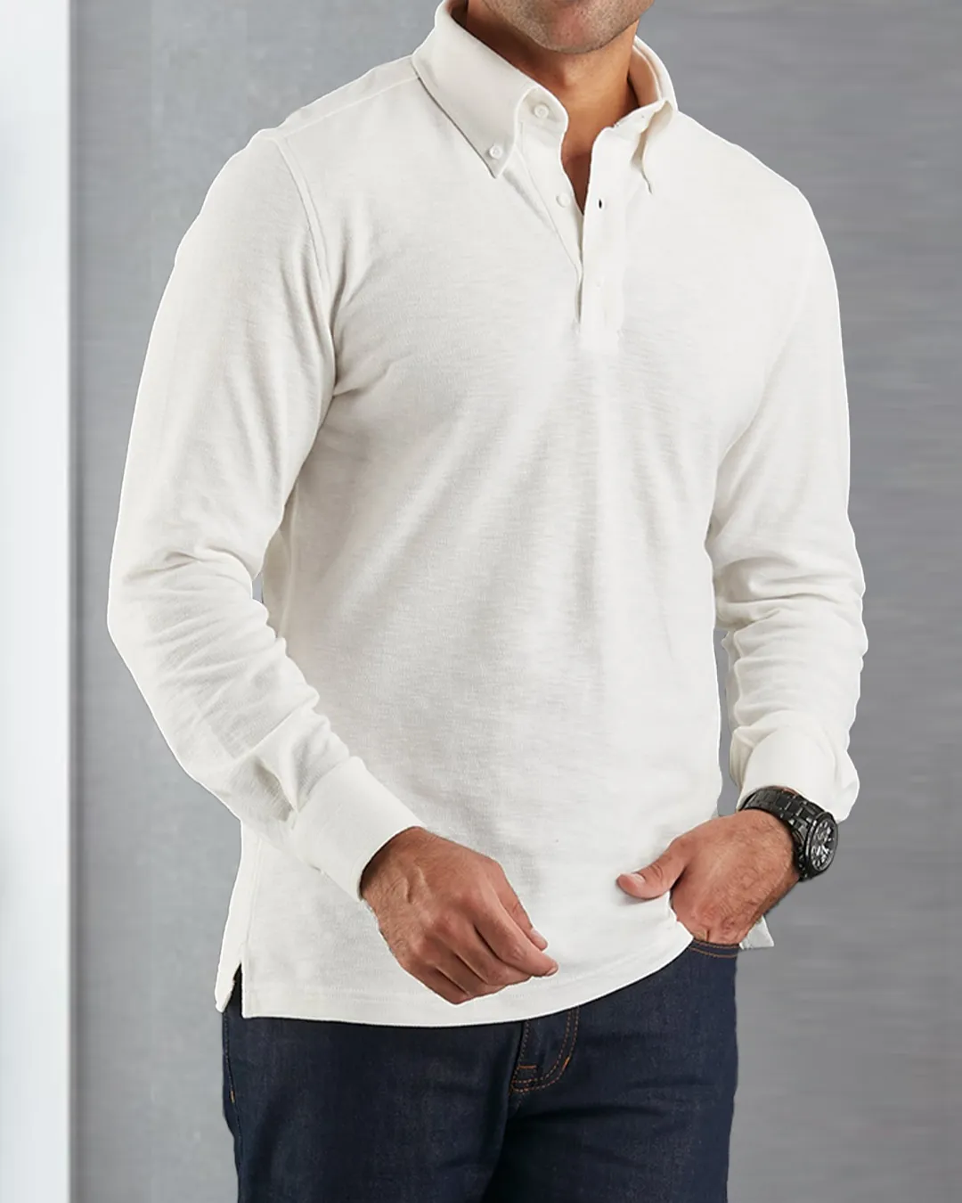 Breathable Style Ivory White Polo T-Shirt
