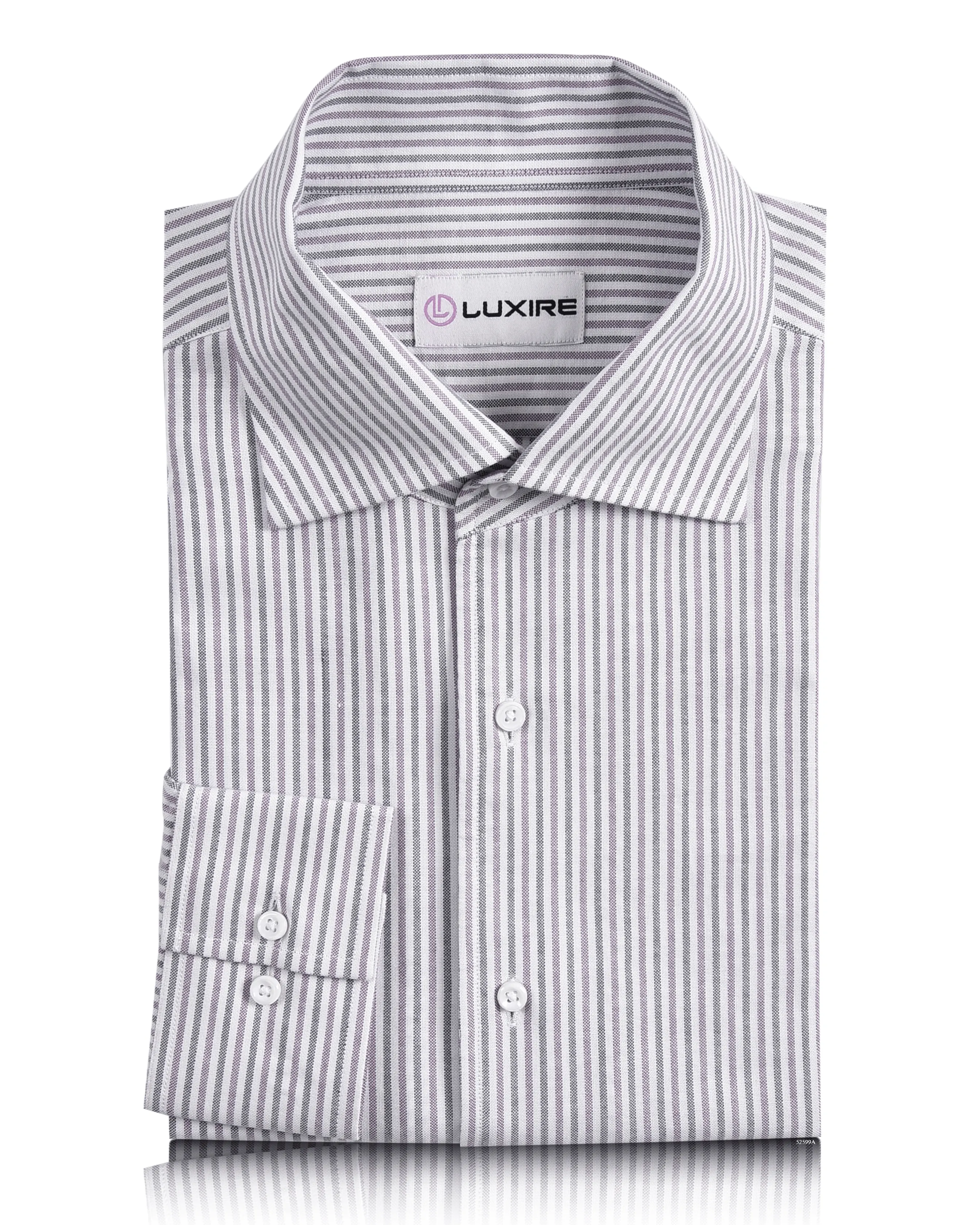 Shades of Purple Stripes Oxford Shirt Premium Finish High Neck