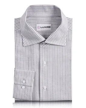 Shades of Purple Stripes Oxford Shirt Premium Finish High Neck