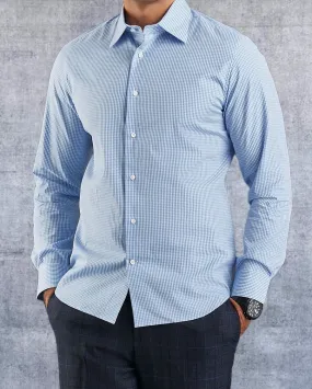 Sky Blue Gingham Shirt Abrasion resistant