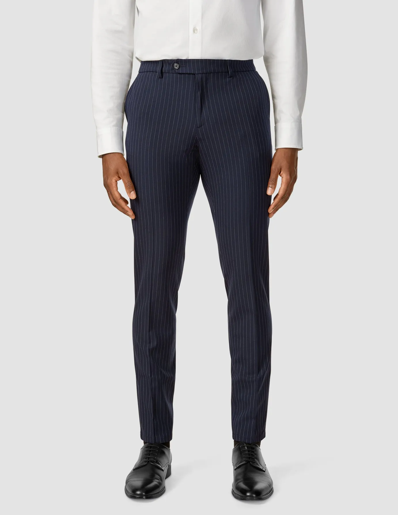Essential Suit Pants Slim Navy Pinstripe On The Move