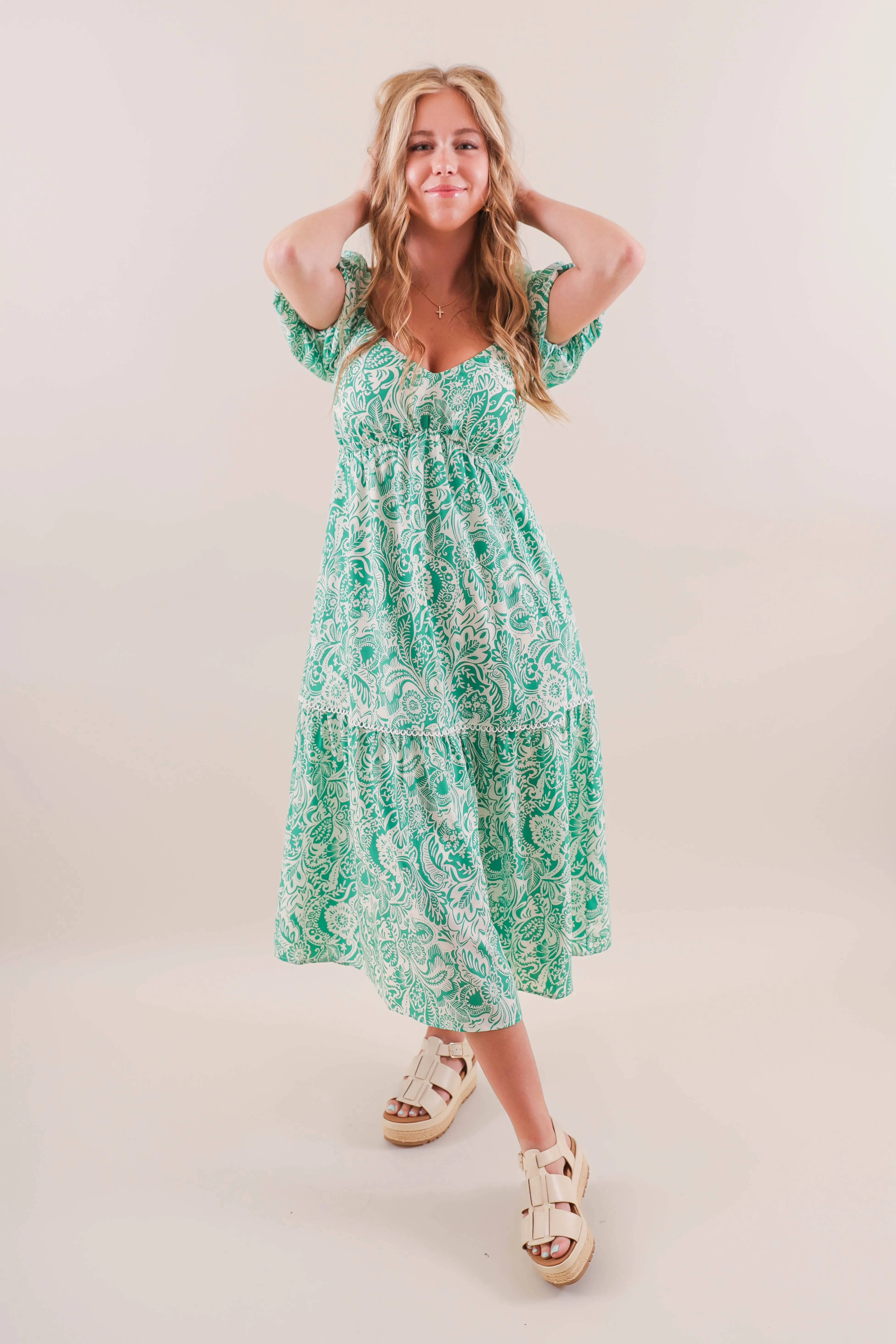Refined Stitch Smile Soft RESTOCK: Think Happy Thoughts Midi Dress