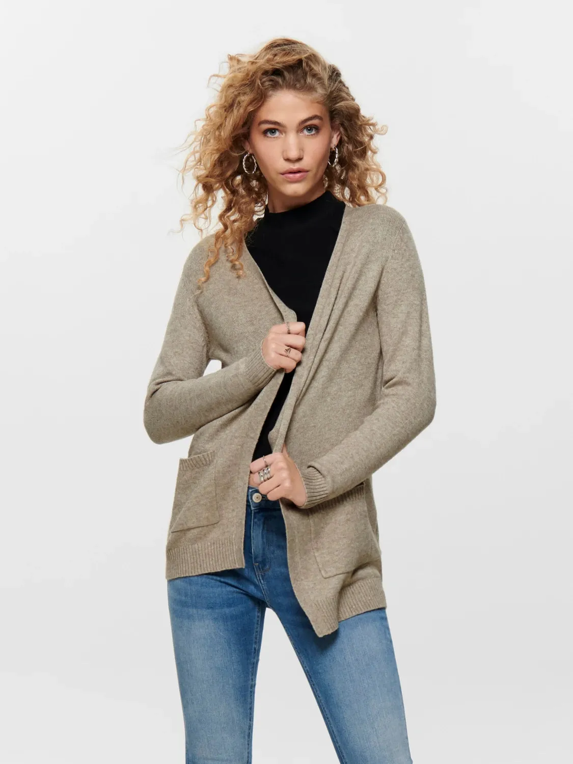 Cold Weather Outfit Fashionable Look Lesly LS Open Cardigan