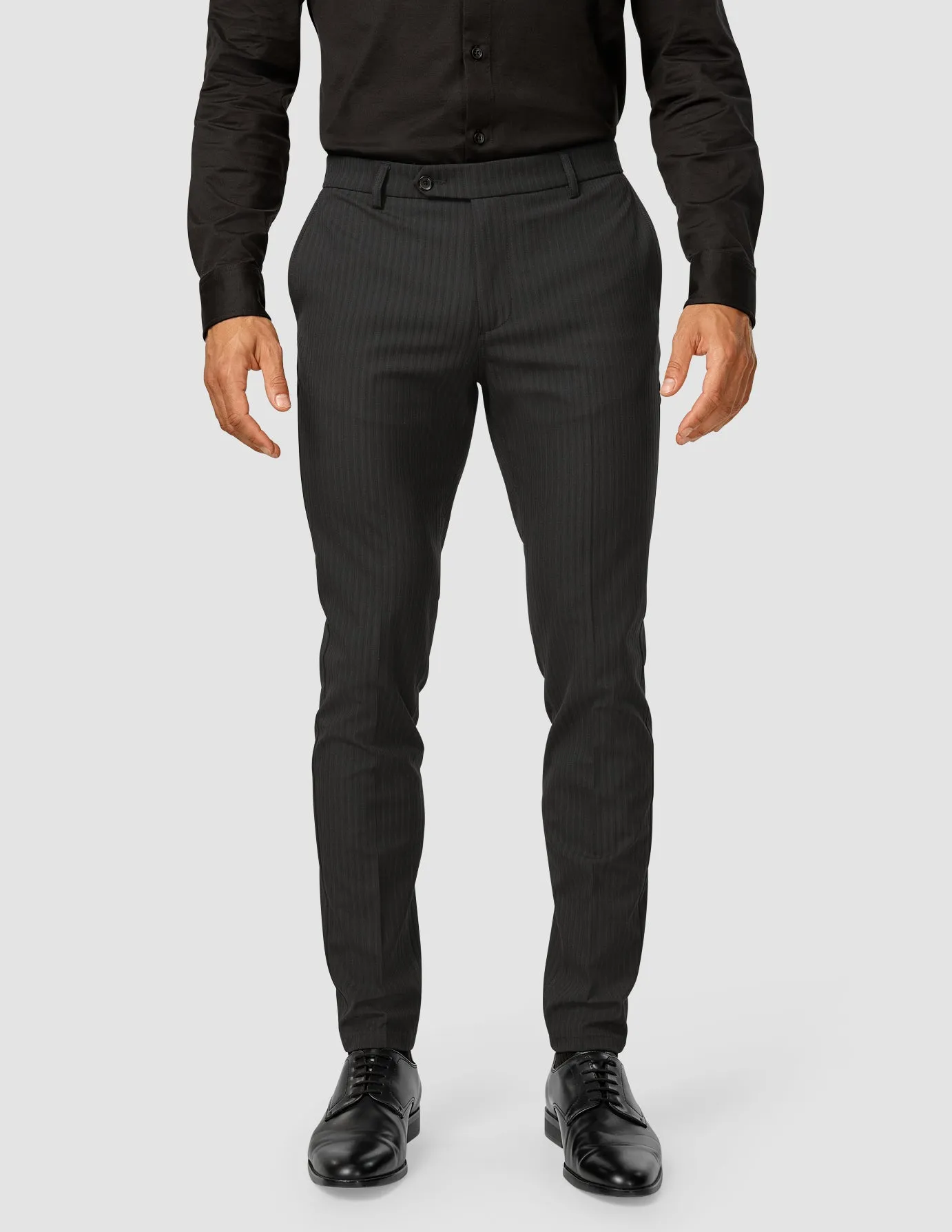 Essential Suit Pants Slim Asphalt Pinstripe Comfort Flex