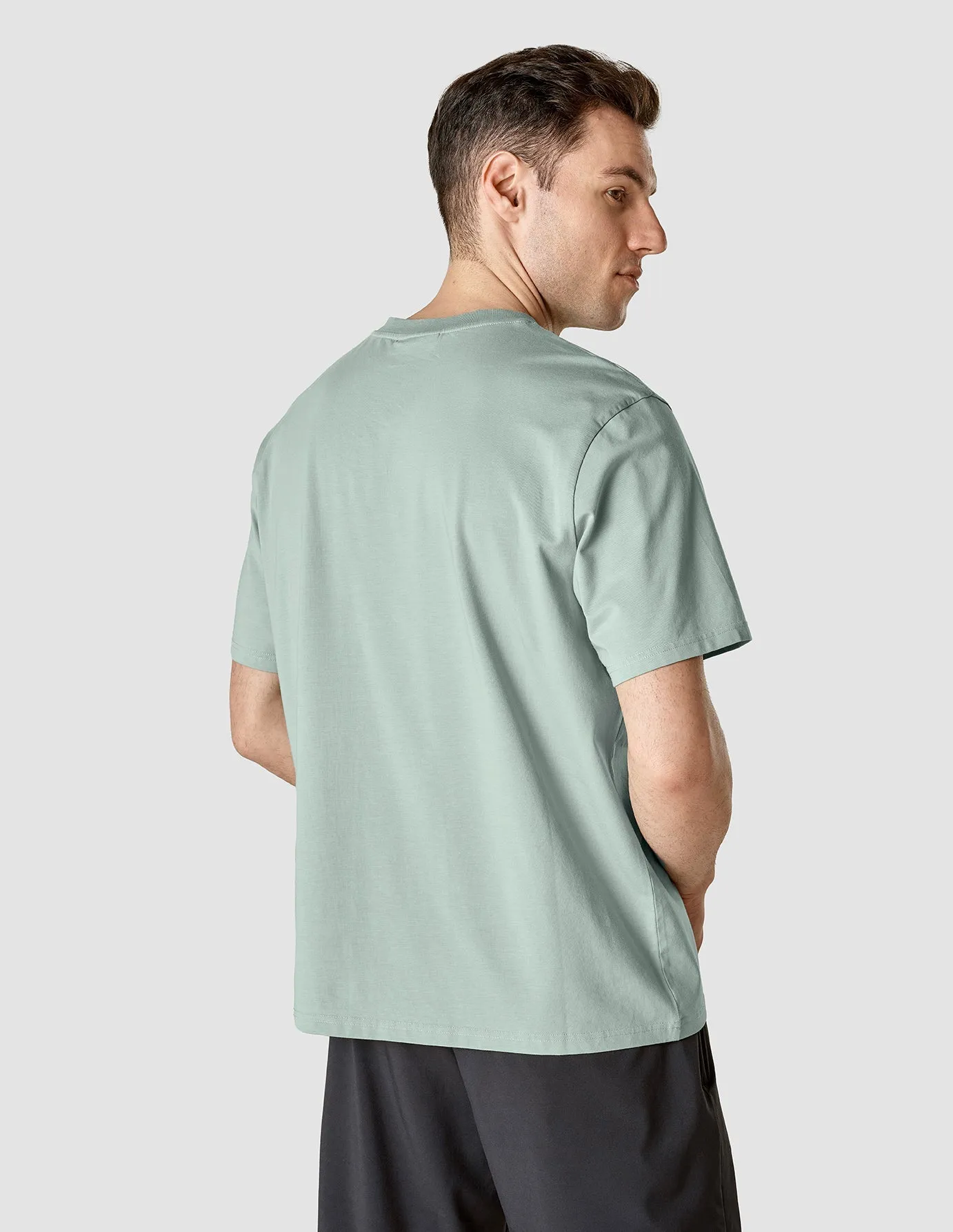 Supima T-shirt Box Fit Calm Green proper length Lightweight Wear
