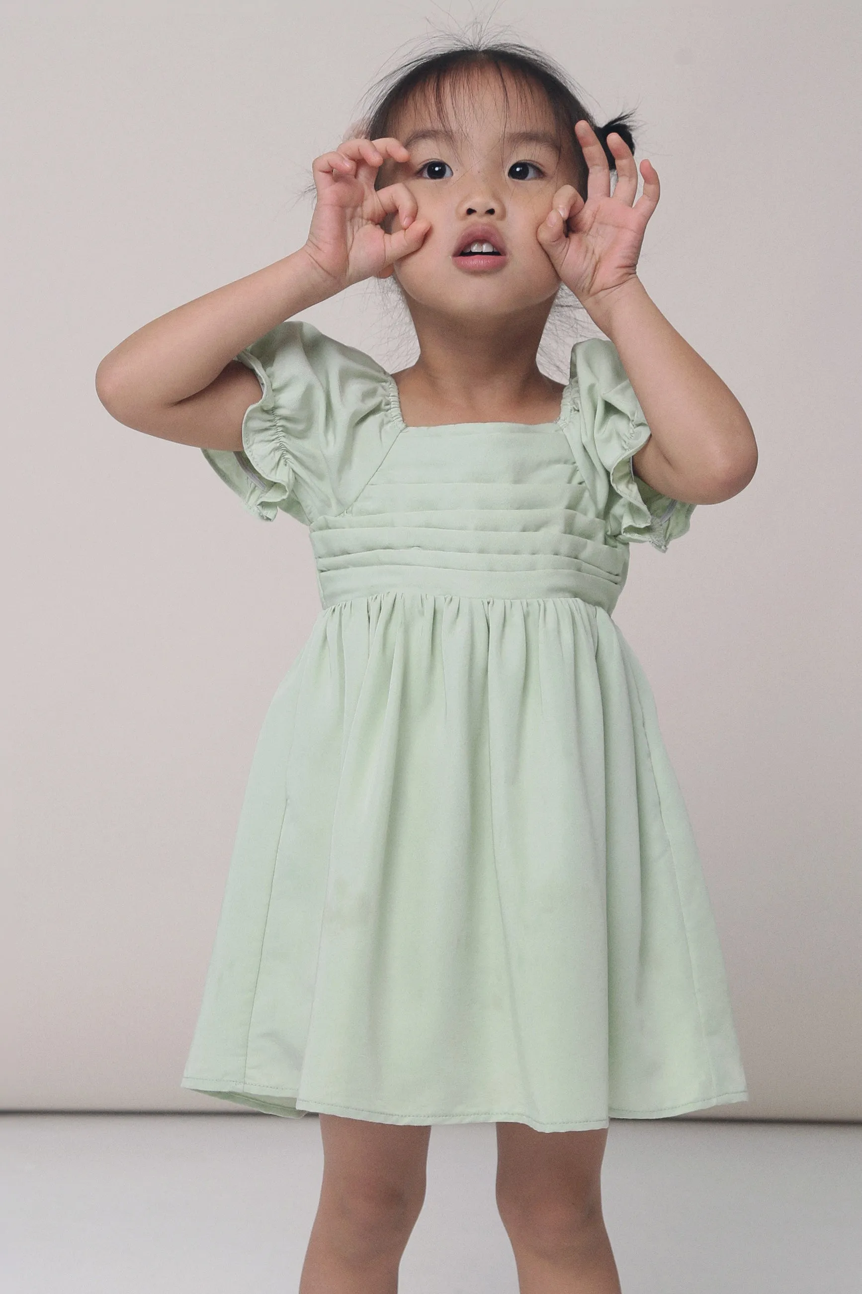 CNY MINI Glennis Ruche Dress Apple Mint All Time