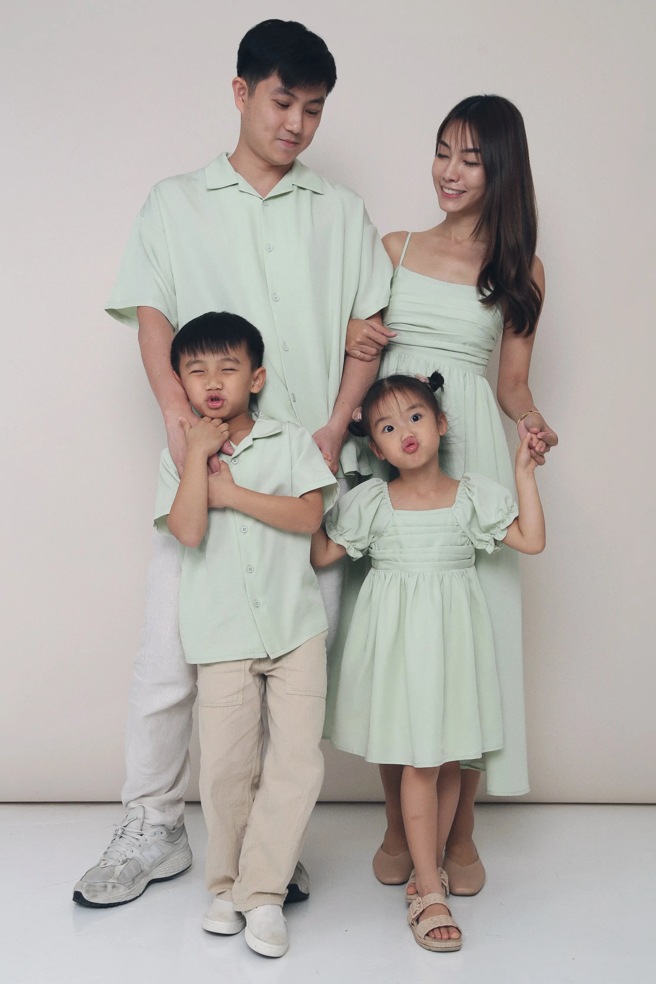 CNY MINI Glennis Ruche Dress Apple Mint Sophisticated Appeal All Season