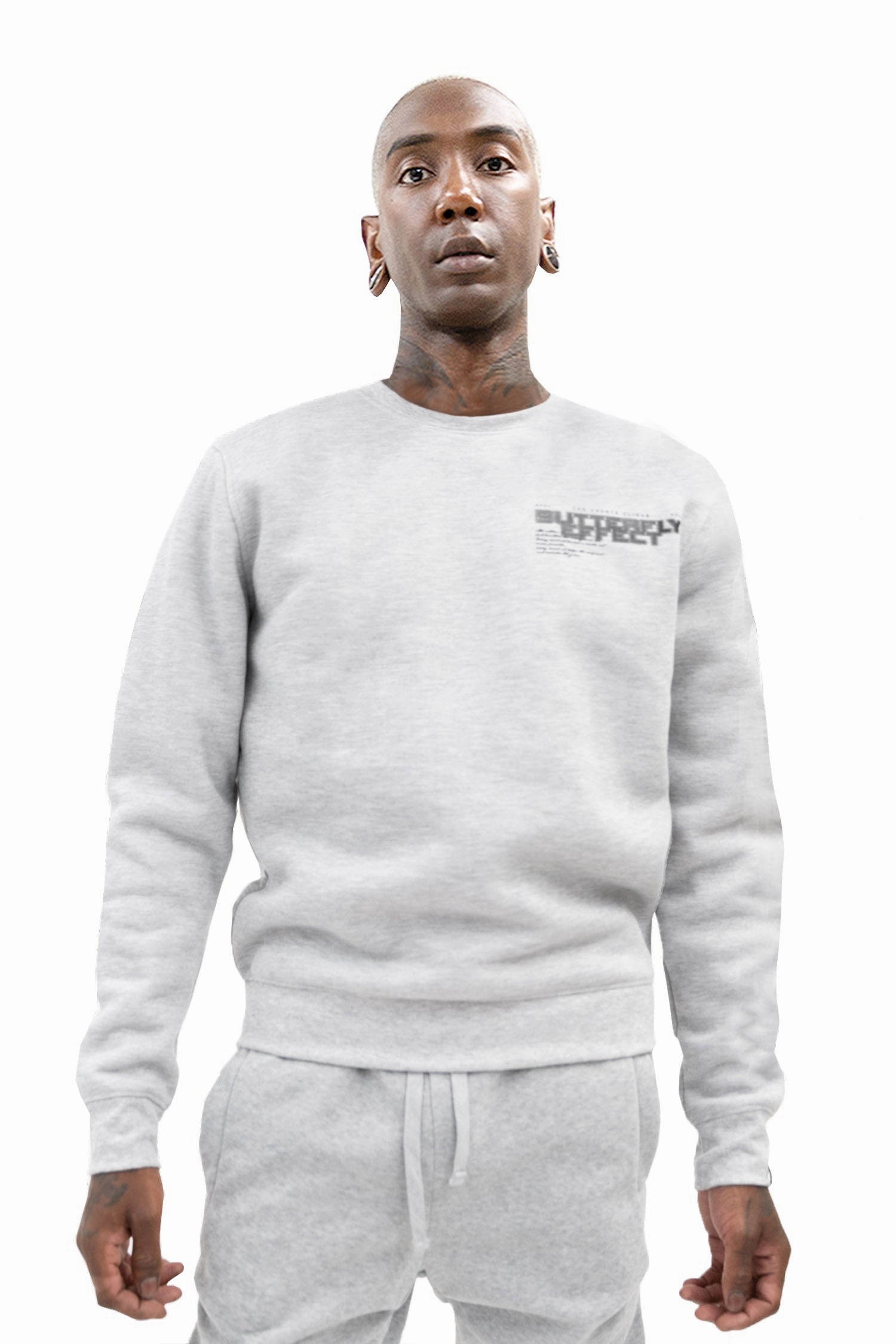 Non Irritating Lining Touchscreen Compatible Cuffs Men's Butterfly Effect Long Sleeve Graphic Crewneck Sweatshirt