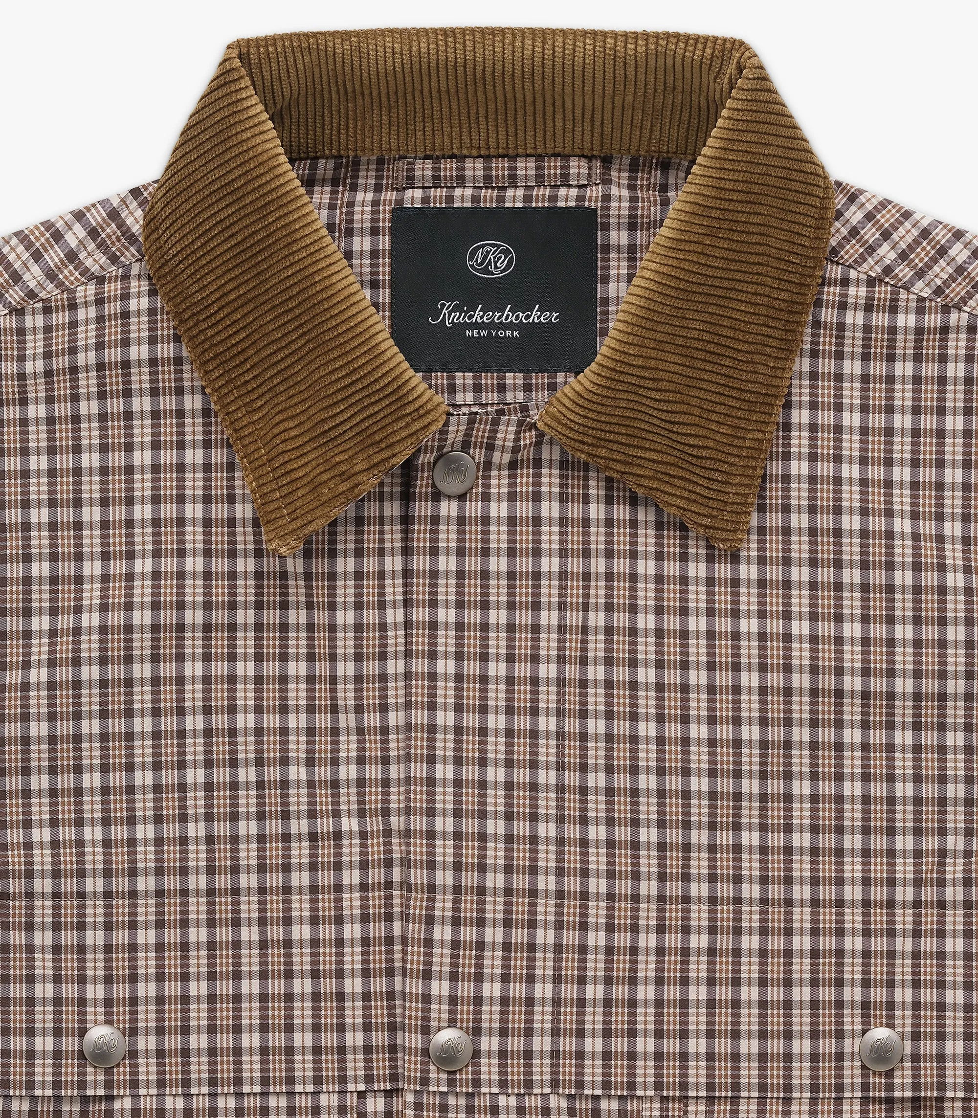 Stretch Comfort Fit Insulated Design KINCKERBOCKER MOTT COTTON & NYLON JACKET - TAN PLAID