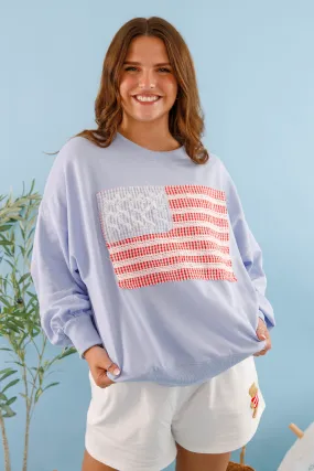 America's Sweetheart Pullover-Blue Four Way Stretch Fabric Versatile Layering Piece