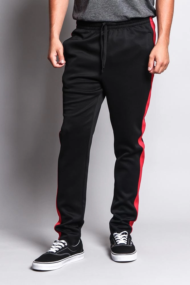 Slim Fit Striped Track Pants Customizable length