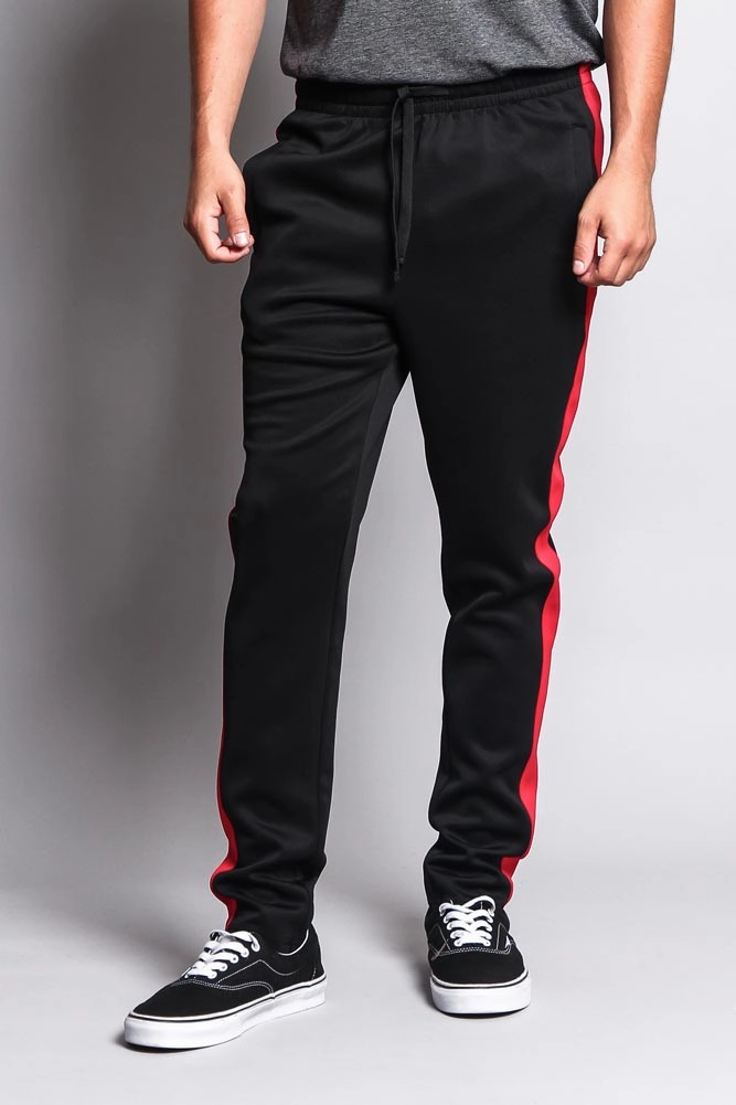 Slim Fit Striped Track Pants Chilly Weather Fit