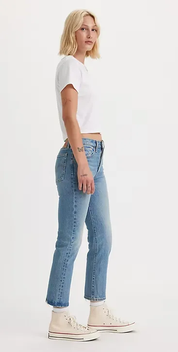 Modern Traveler Gear Sunny Vibes Eco Friendly Lightweight Modern Levi's Wedgie Straight - Calling All Blues