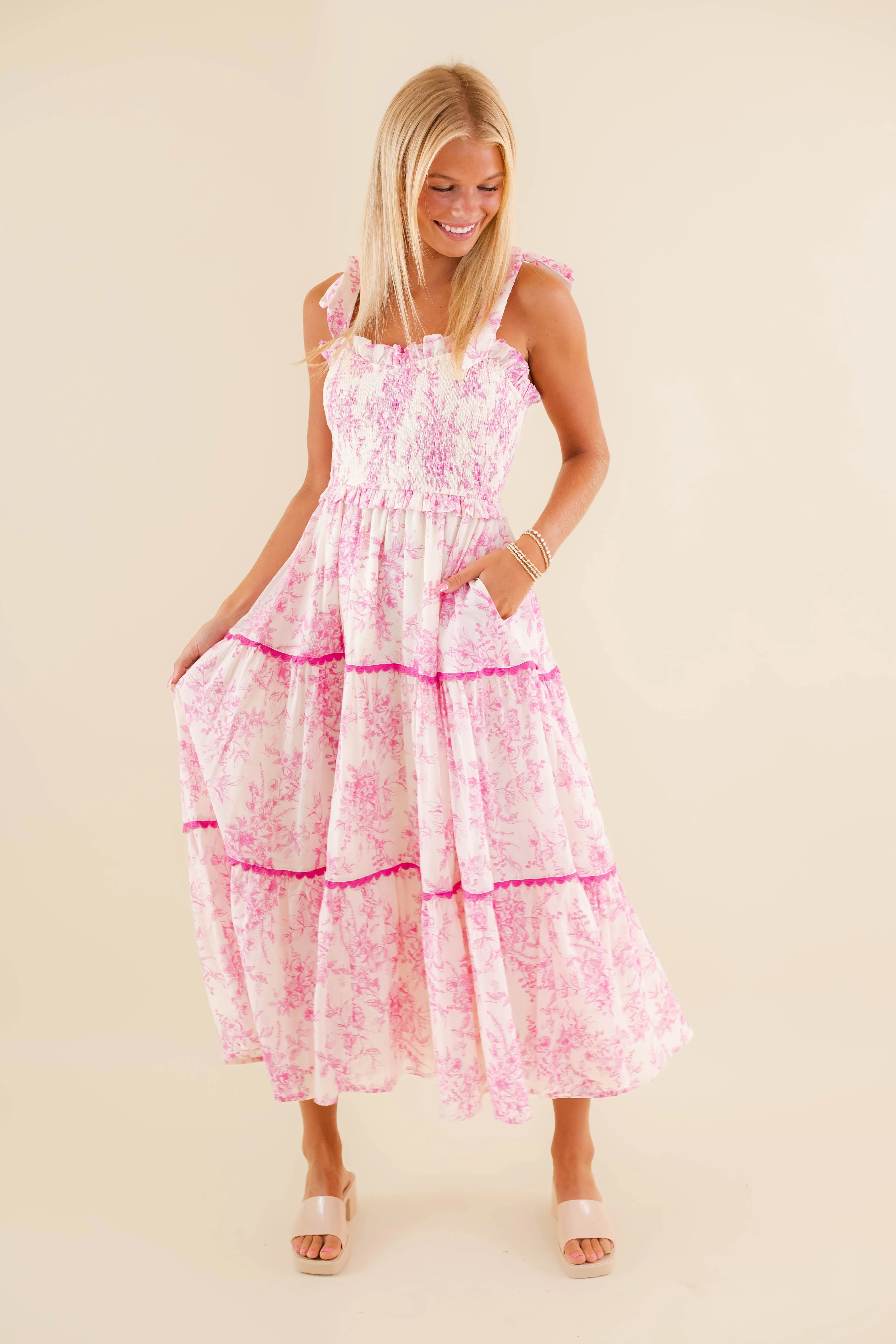 RESTOCK: A Beautiful Feeling Midi Dress-Pink Glossy Detail Lounge Vibe
