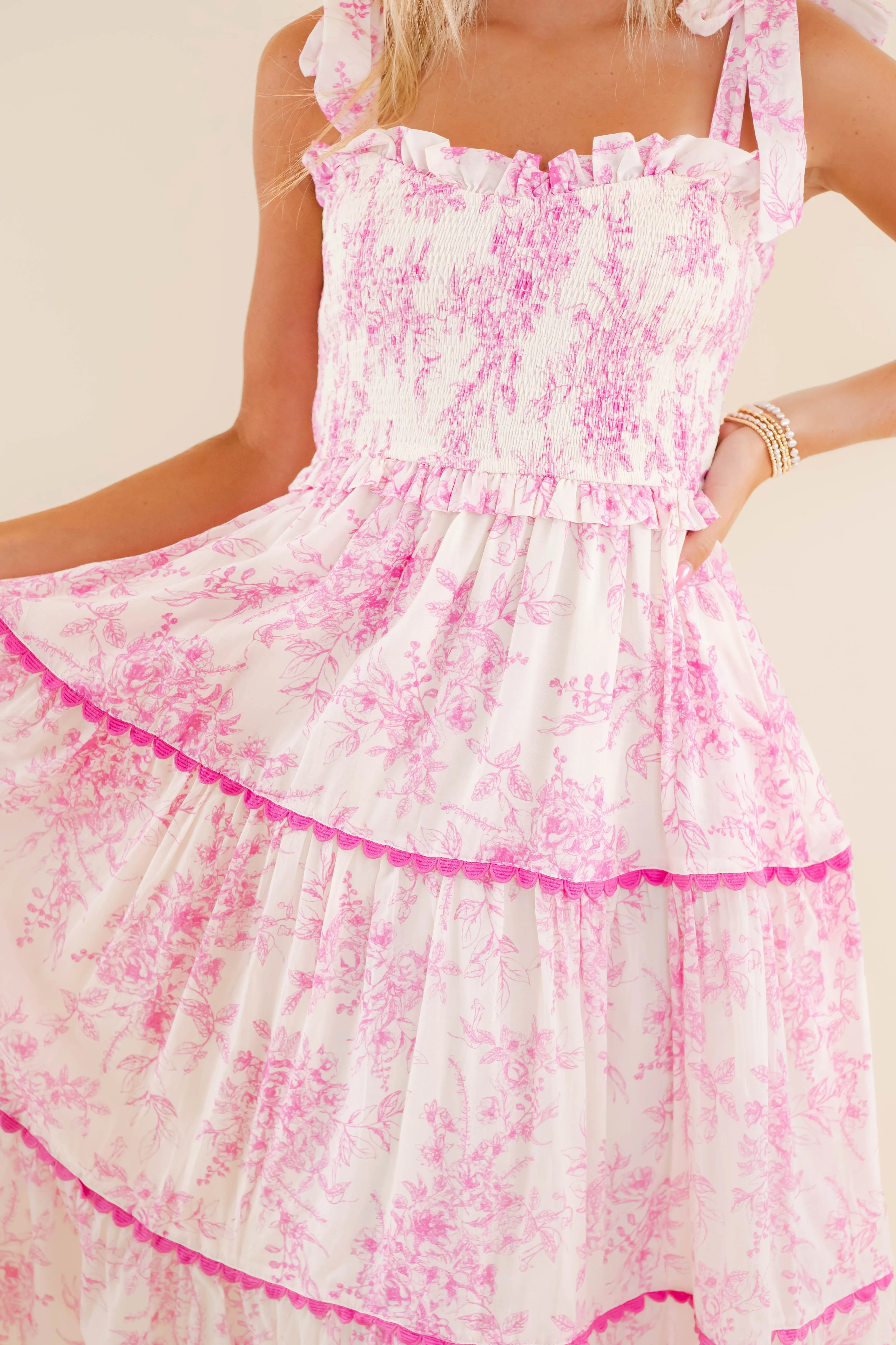 RESTOCK: A Beautiful Feeling Midi Dress-Pink Red Carpet Light And Airy