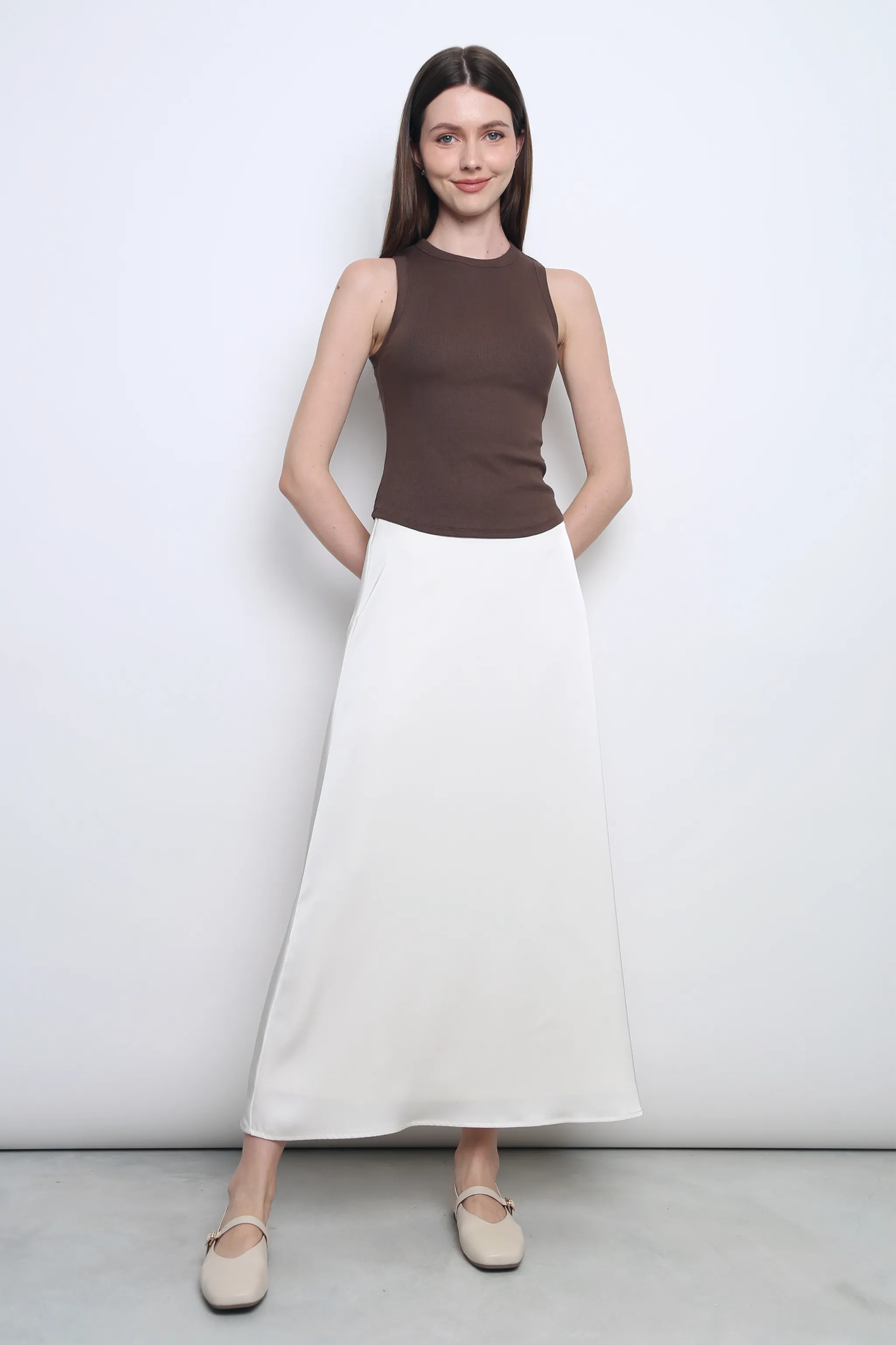 Snoozie Padded Tank Choco (Backorder) Tapered Cut ReinforcedShoulders