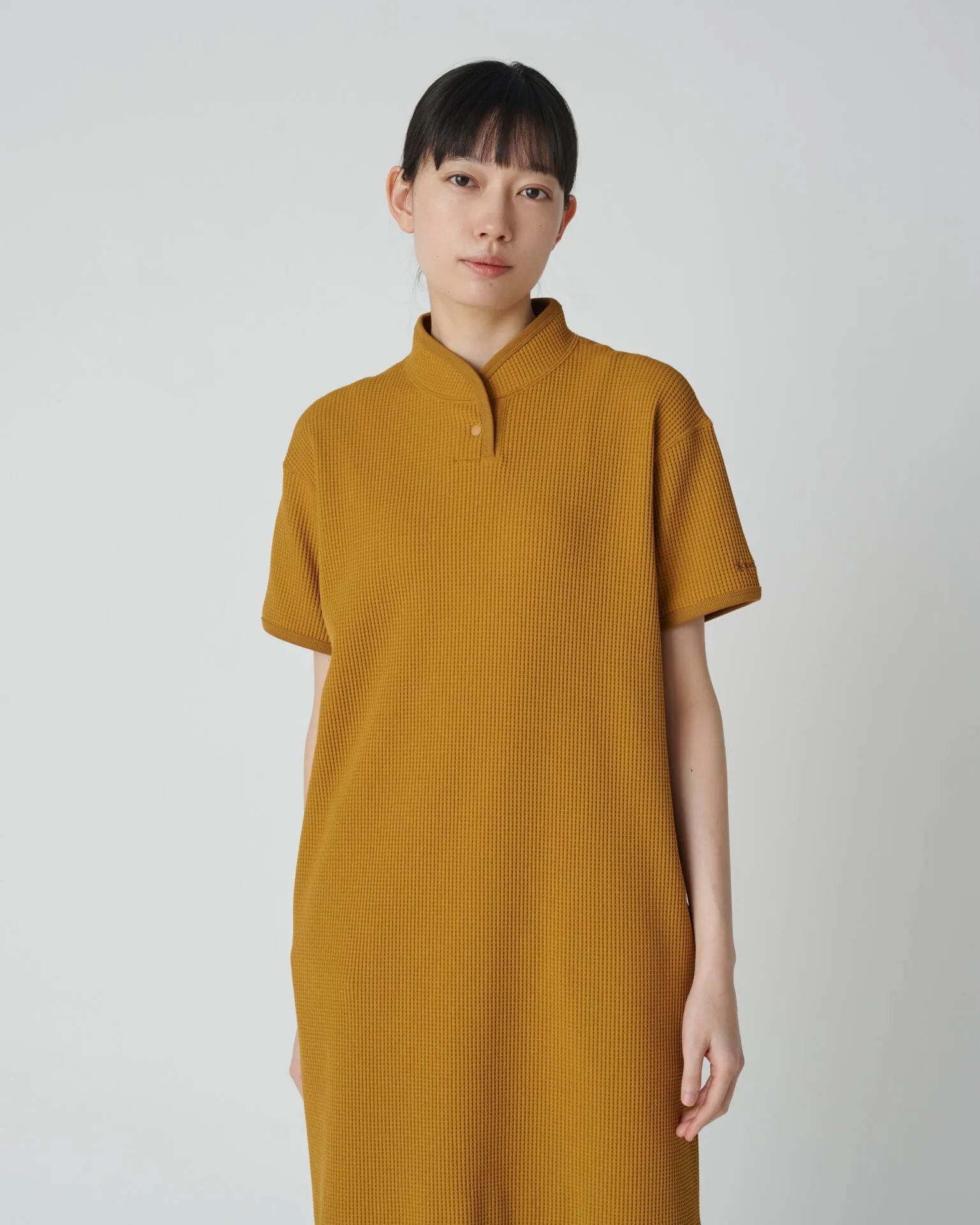 Essential Piece Rose Soft SNOW PEAK DRY WAFFLE  DRESS - MUSTARD