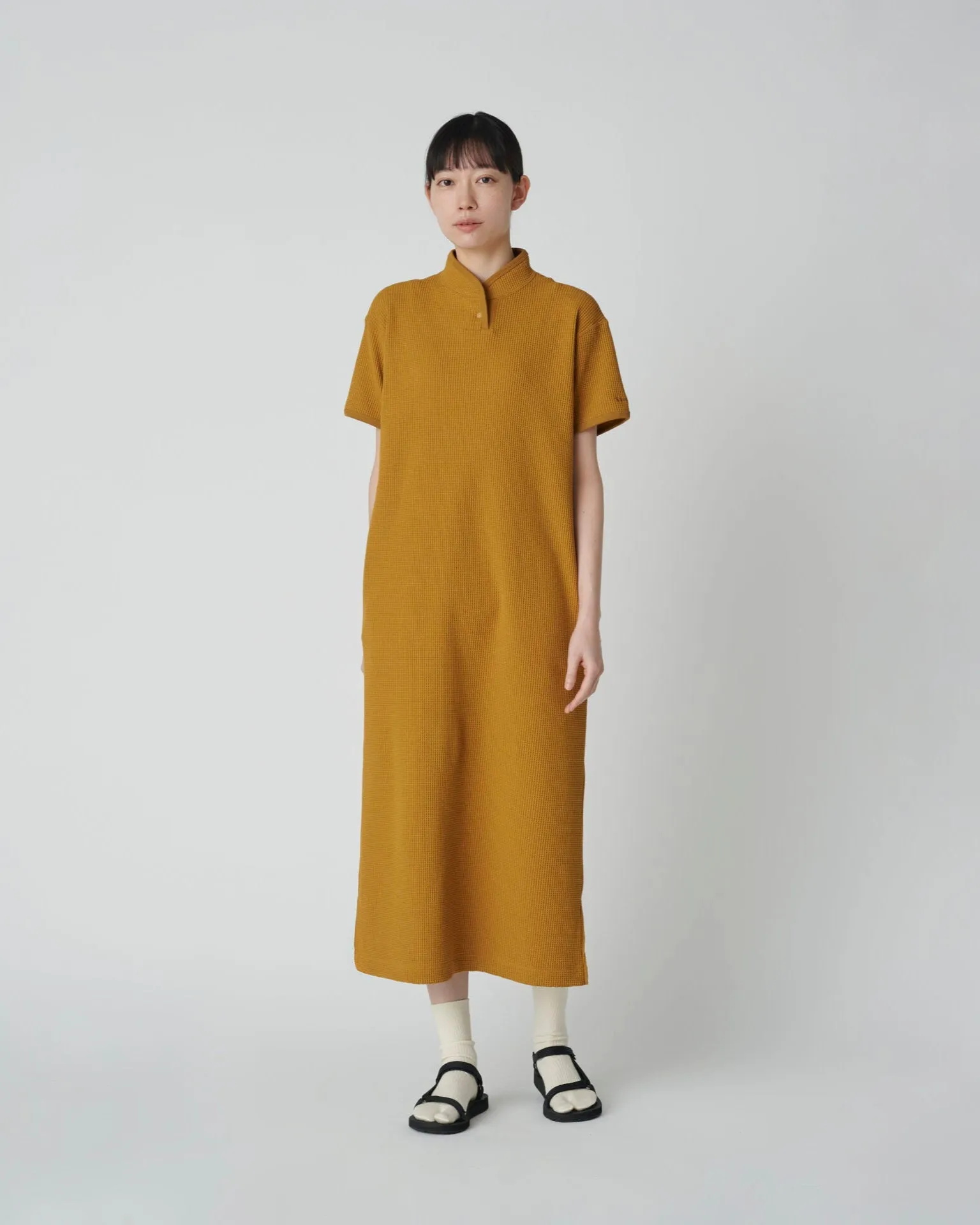 Travel Edge Spring Garden SNOW PEAK DRY WAFFLE  DRESS - MUSTARD