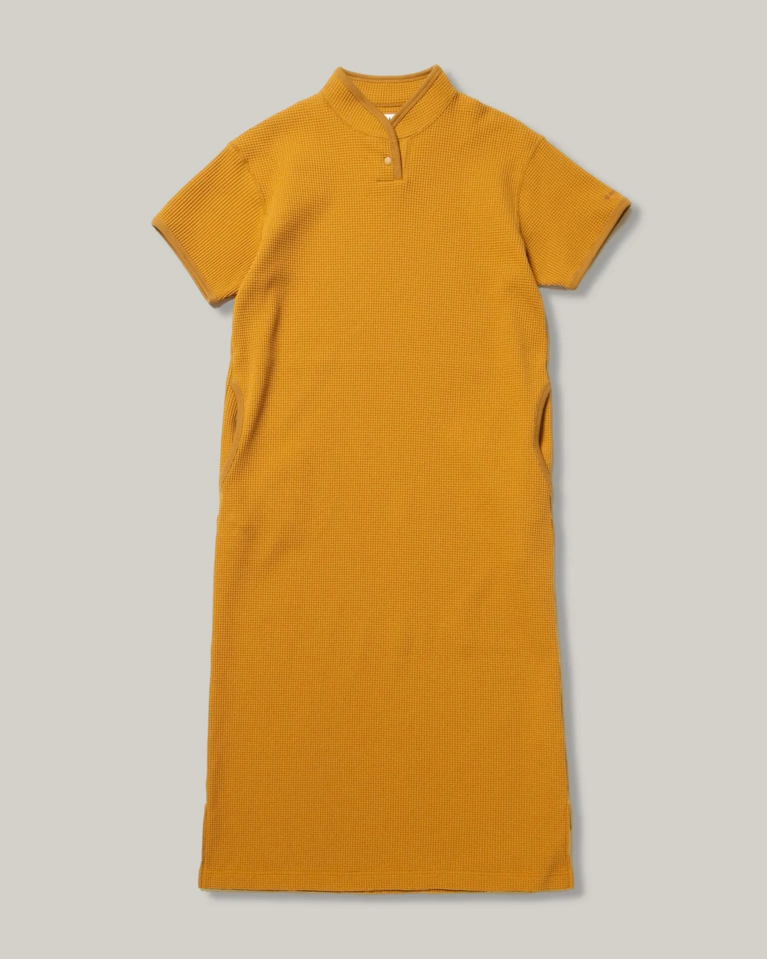 Full Coverage SNOW PEAK DRY WAFFLE  DRESS - MUSTARD