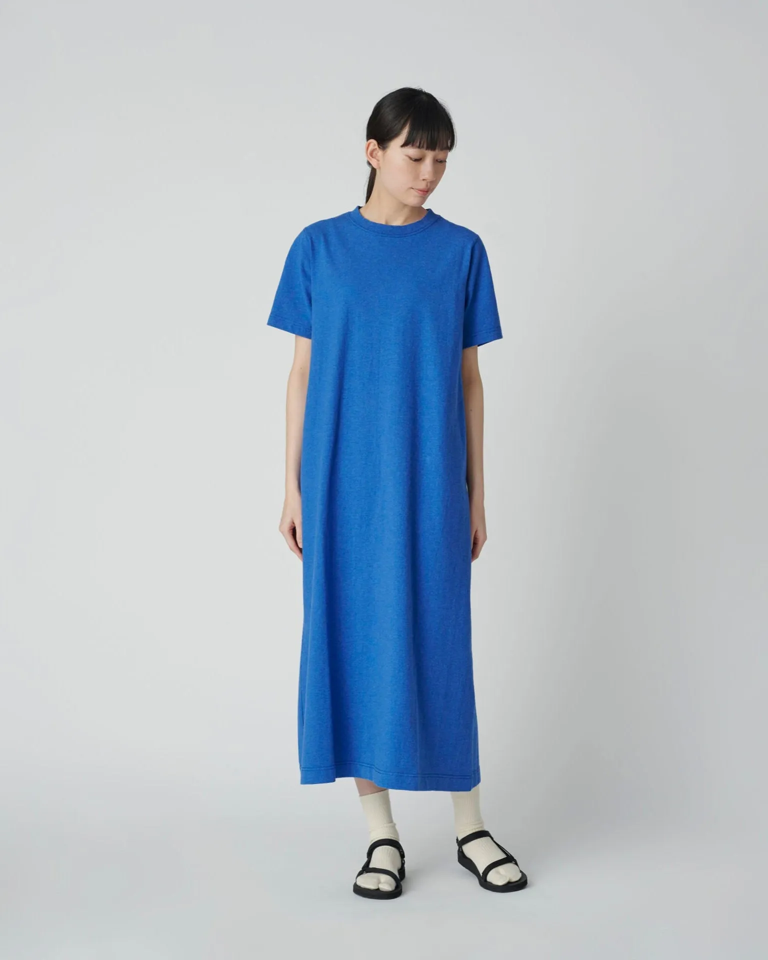 SNOW PEAK RECYCLED COTTON HEAVY DRESS - BLUE Pure Aesthetic