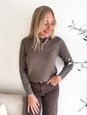 Soft Warmth Soft Knit Classic Crew Cozy Sweater- Olive