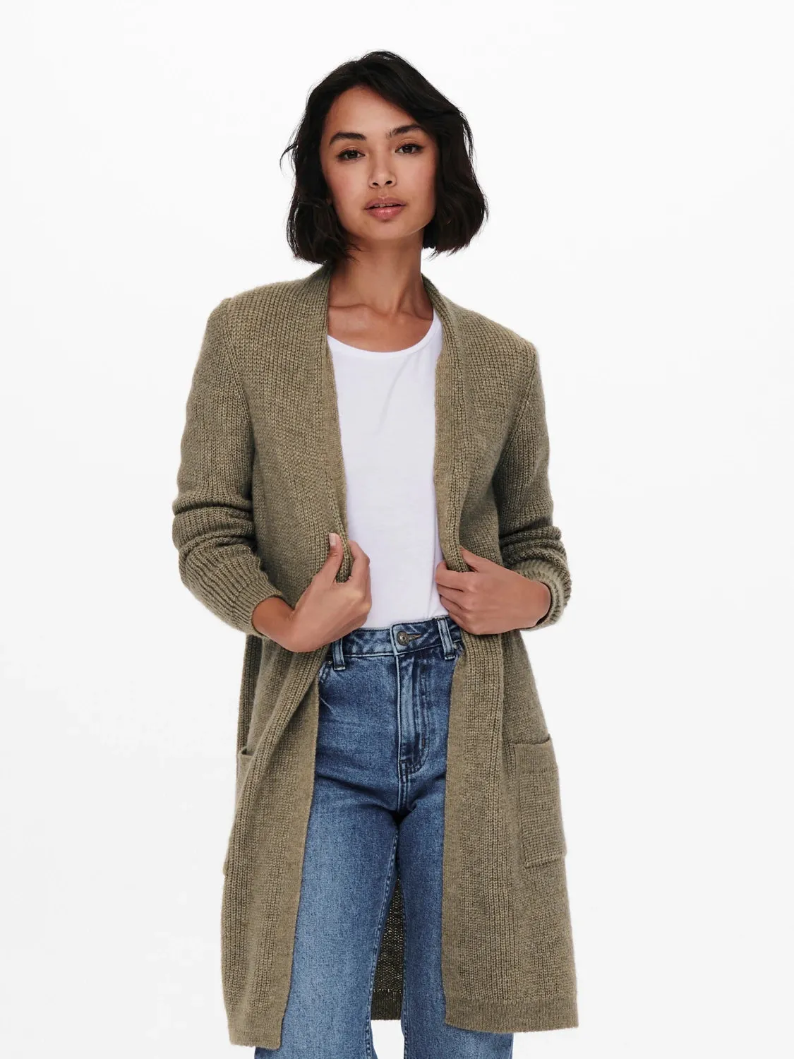 Breathable Waistband Cozy Texture Jade Cardigan