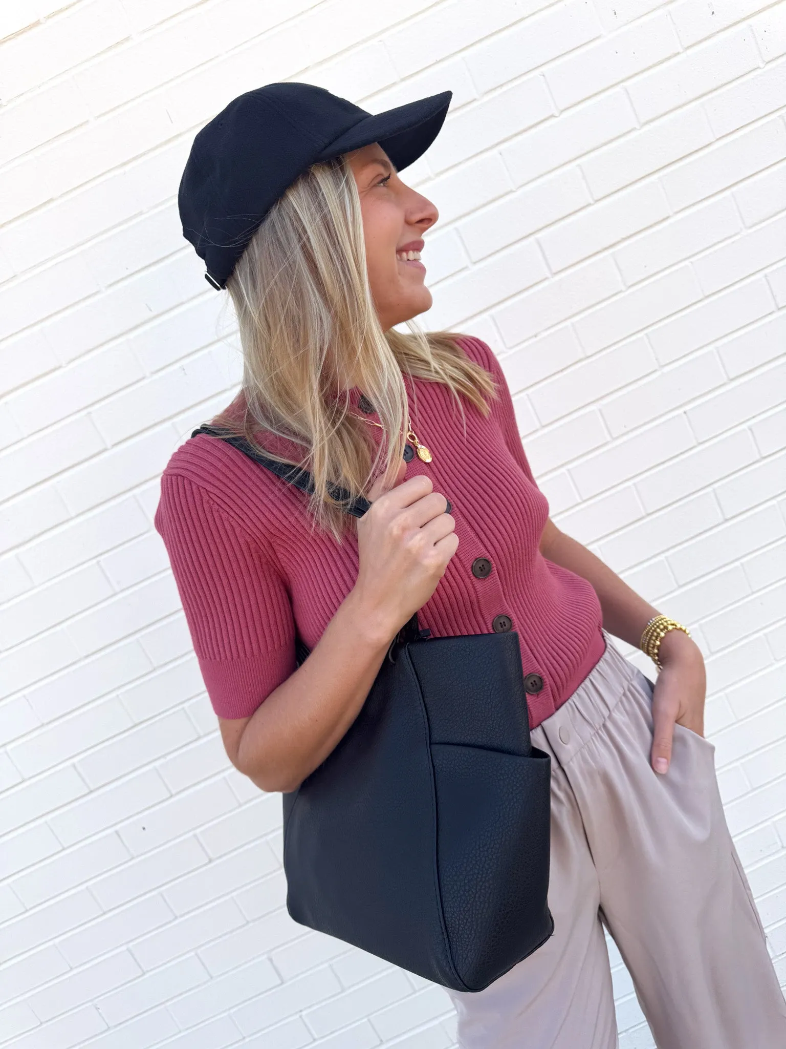 Micha Short Sleeve Cardigan Breathable Fit Design All-Day Knitwear