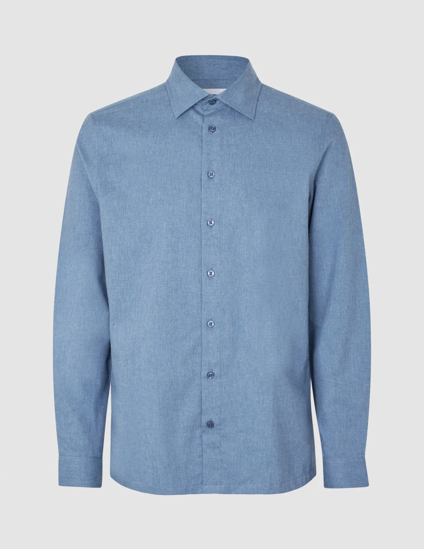 Soft Flannel Shirt Dusky Blue Durable Buttons