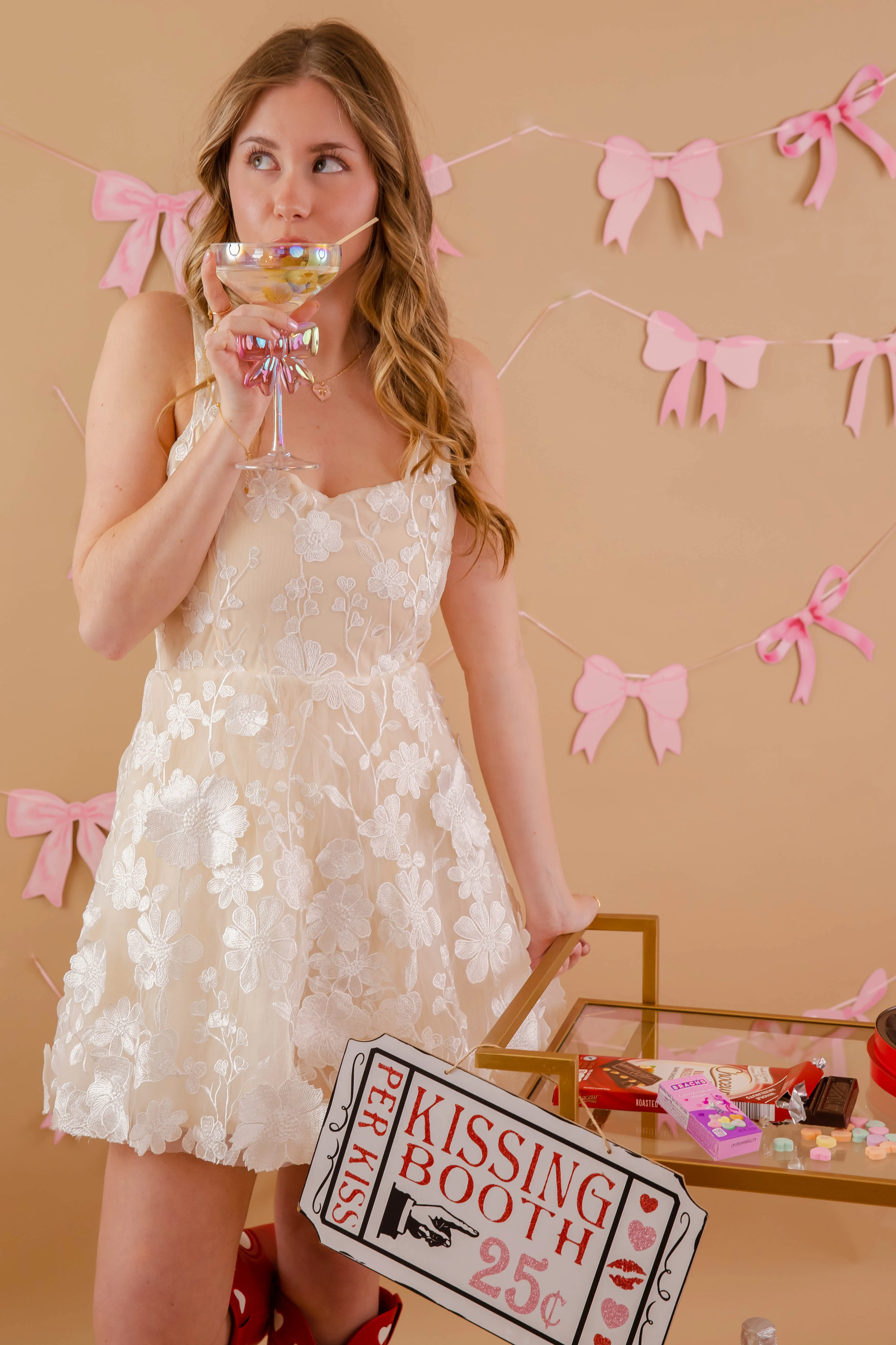 Timeless Piece Feels Like Forever 3D Flower Mini Dress