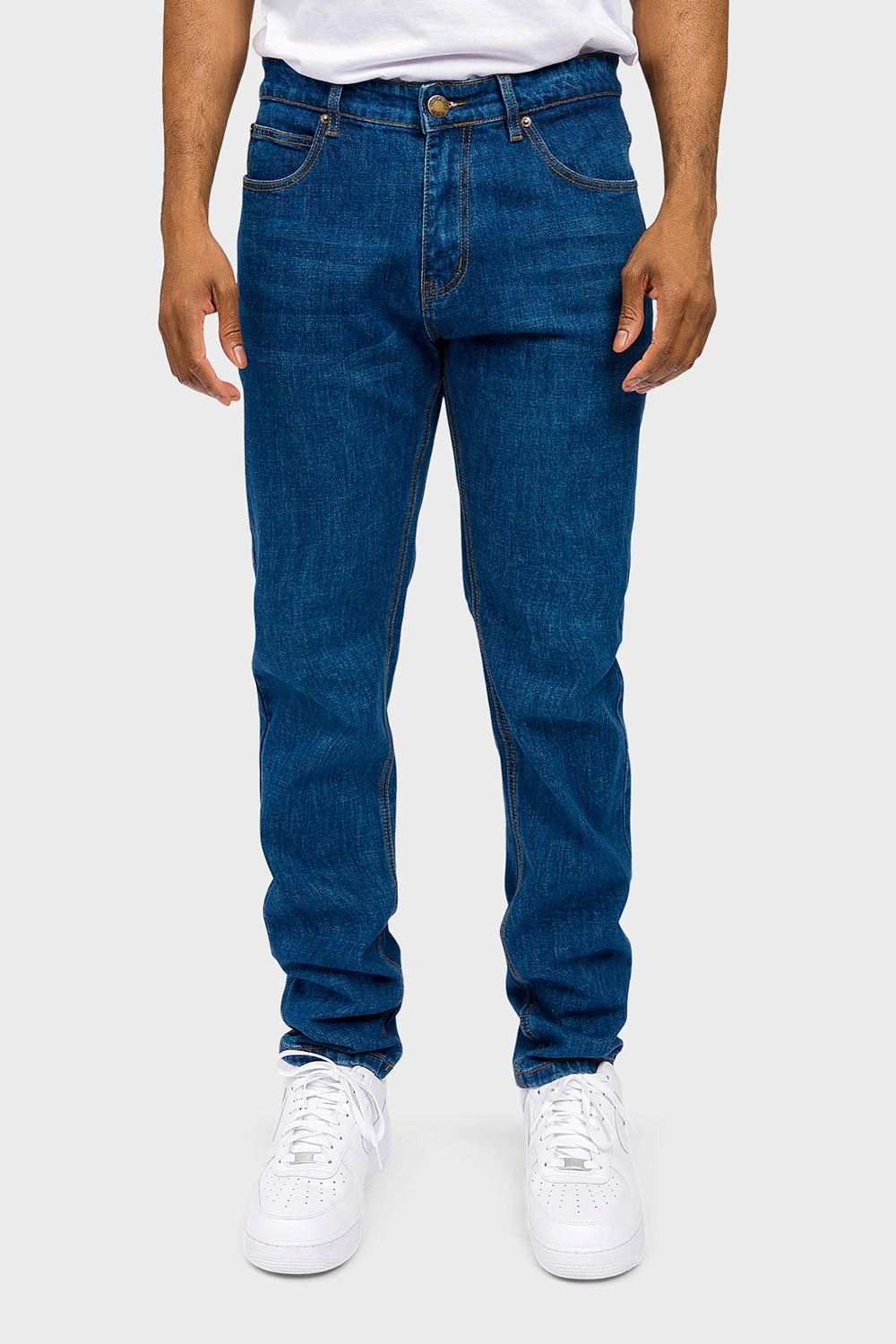 Essential Basic Slim Denim Jeans Mid Rise