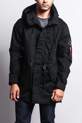 Noise Free Fabric Single Breasted MA-1 Bomber Style Anorak Jacket