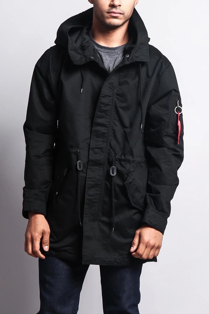 Noise Free Fabric Single Breasted MA-1 Bomber Style Anorak Jacket