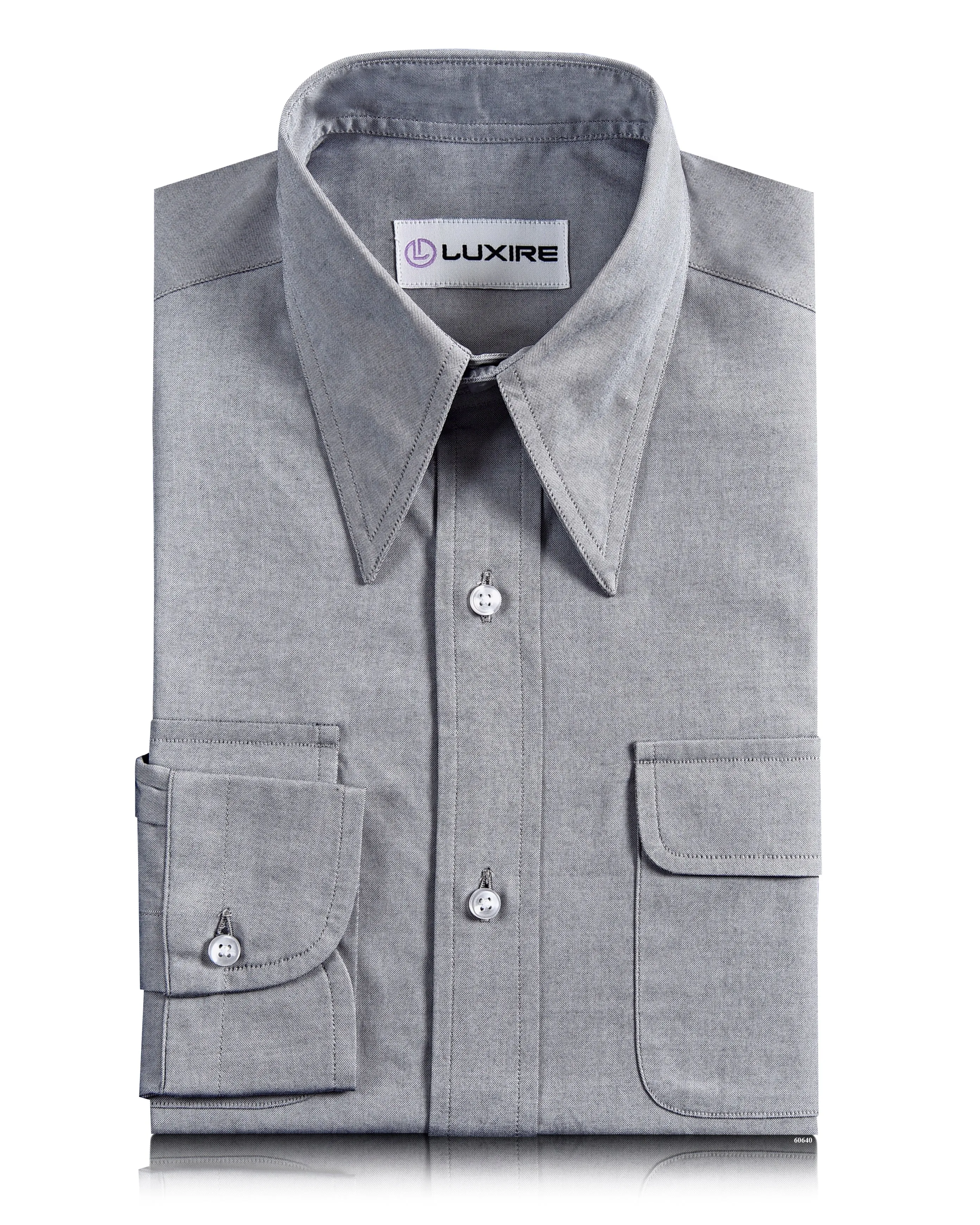 Sophisticated Look Grey Pinpoint Oxford Shirt