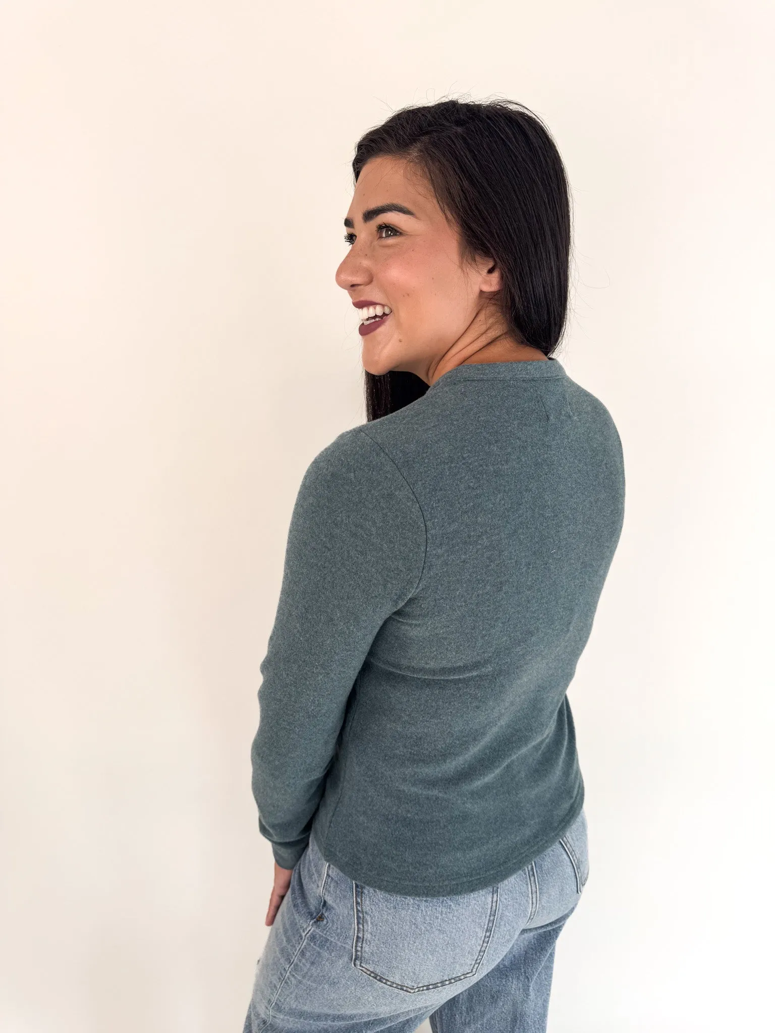 Aeris Spruce Heather Top Comfortable Style Breathable mesh panel