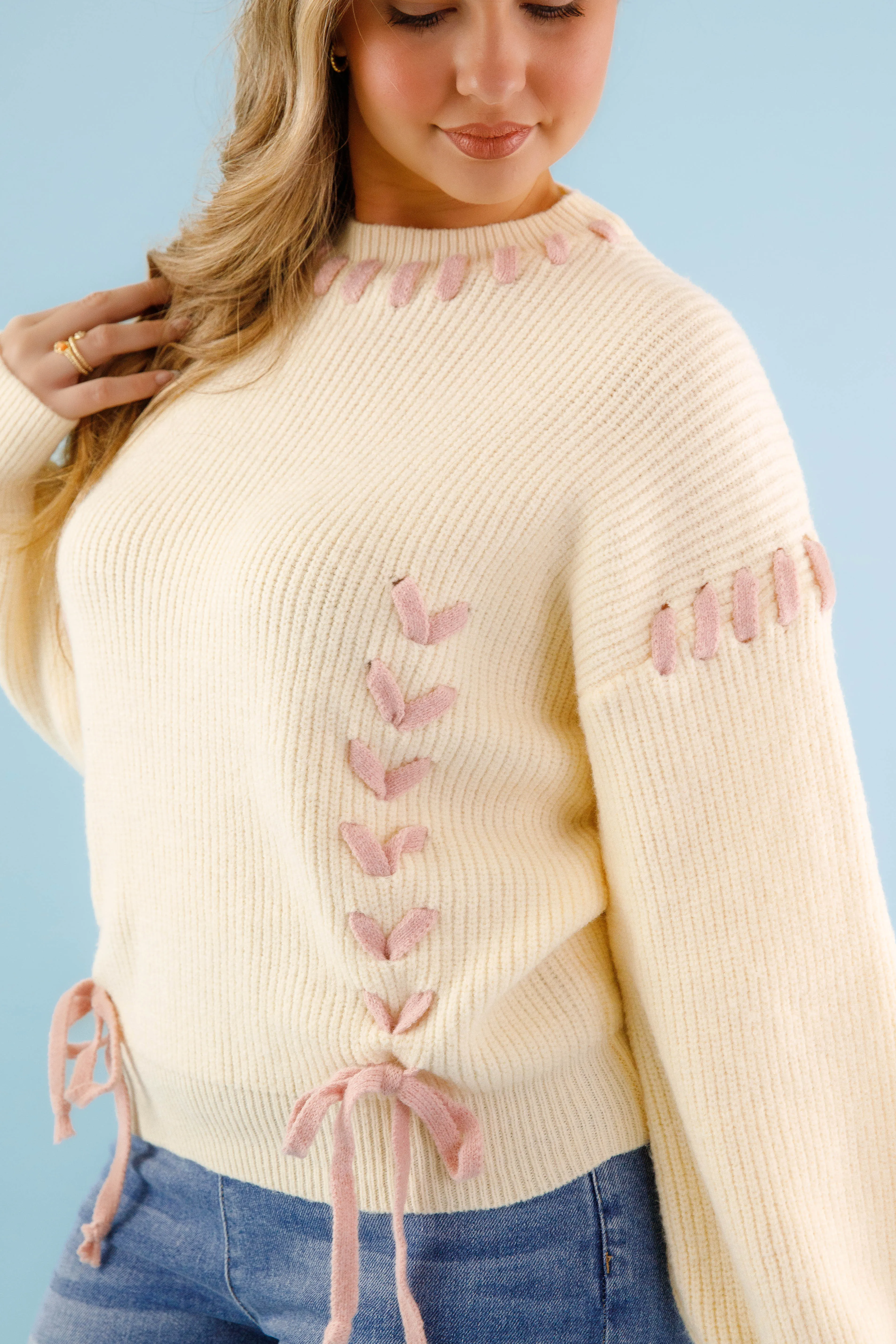 Moment In Time Sweater-Ivory Static Reducing Finish