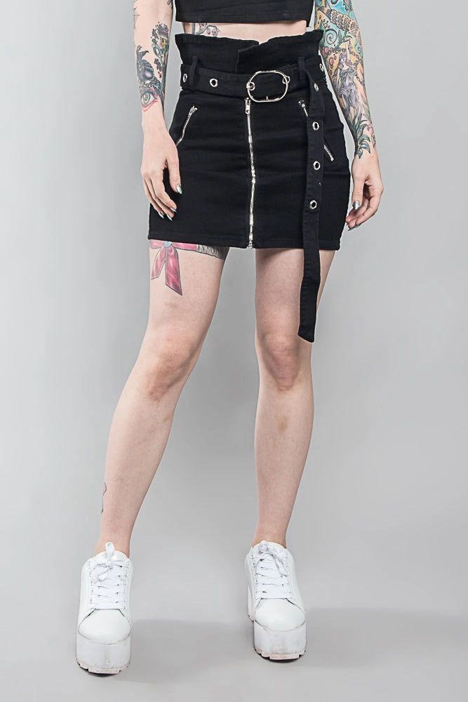 Zippered Skirt with Buckle Chill Style