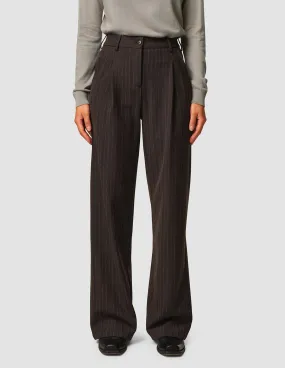 Serene Pants Wide Walnut Herringbone Temperature Regulating