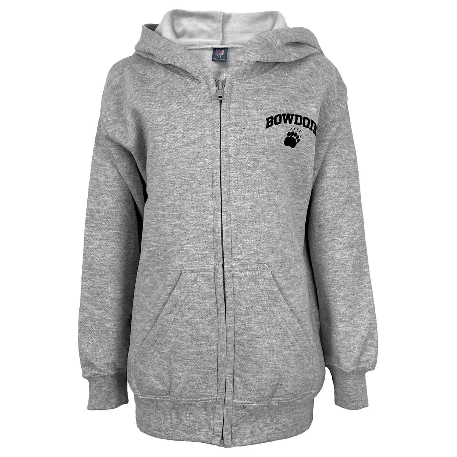 Youth Full-Zip Hoodie with Bowdoin & Paw from MV Sport Fashion Flex