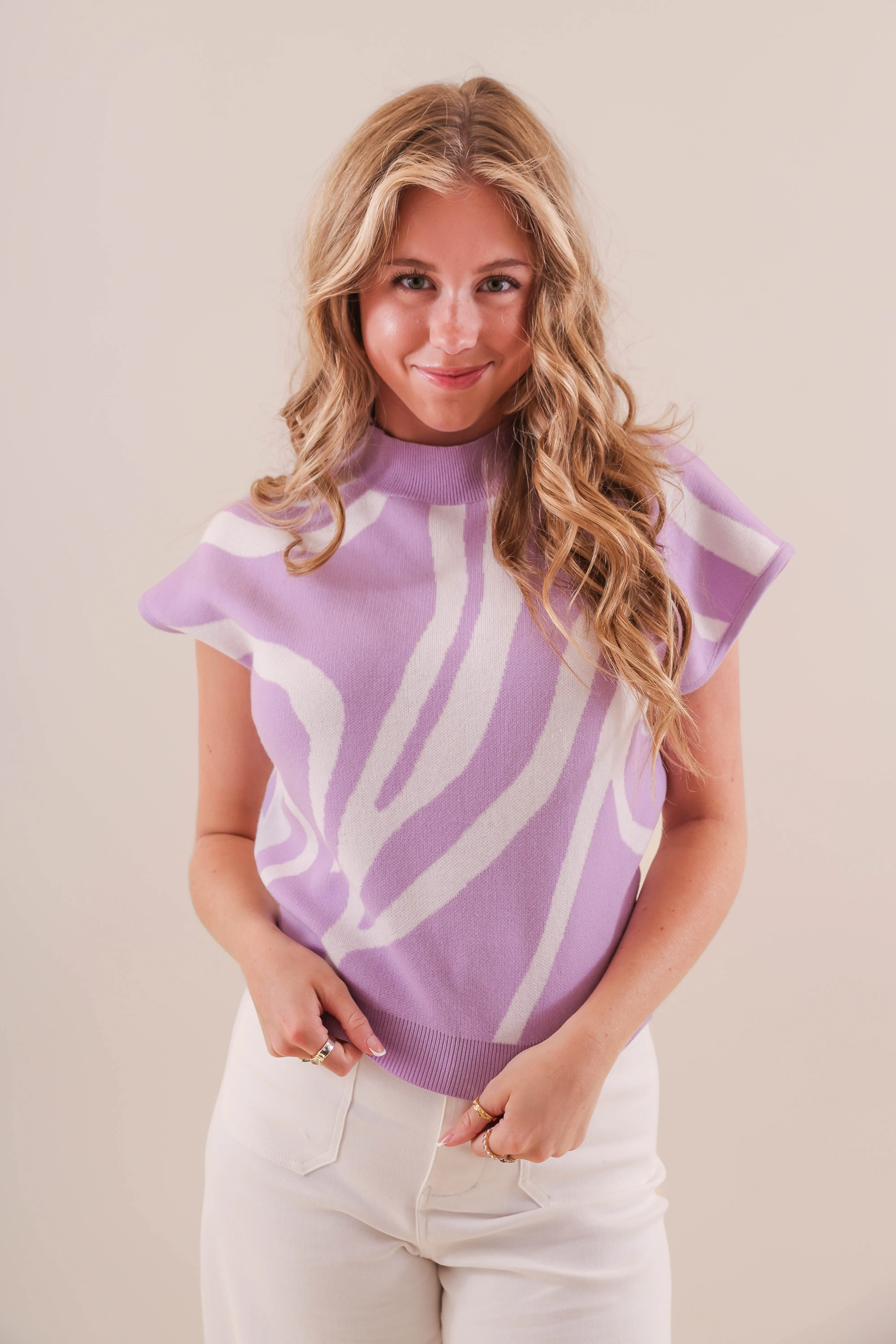 Casual Comfort Wear Sustainable Yarn An Abstract Thought Sweater-Lilac