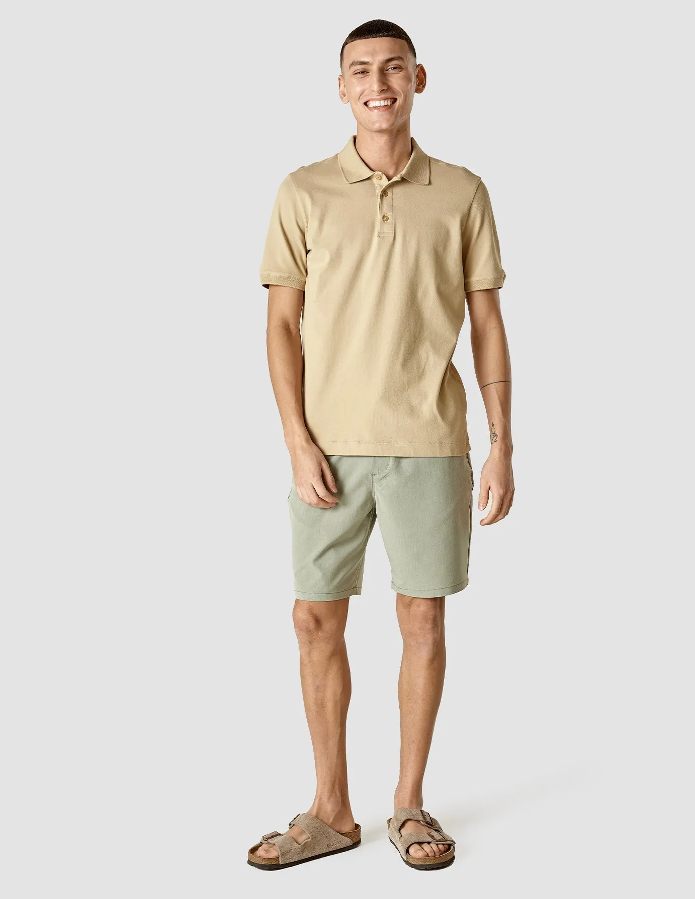 Piquet Polo Shirt Desert Light and Breezy Comfortable Style