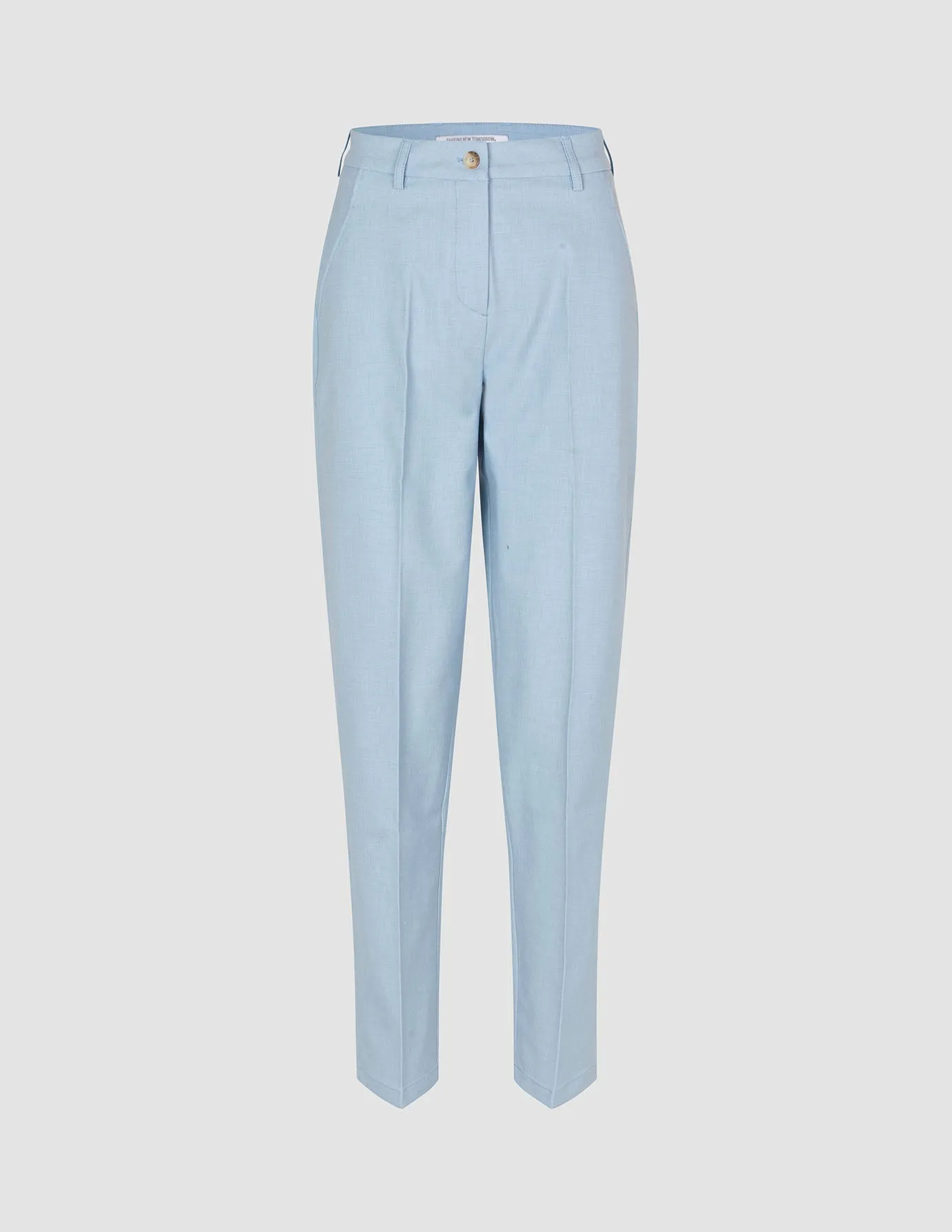 Essential Pants Tapered Sky Blue Melange Relaxed Comfort Wear