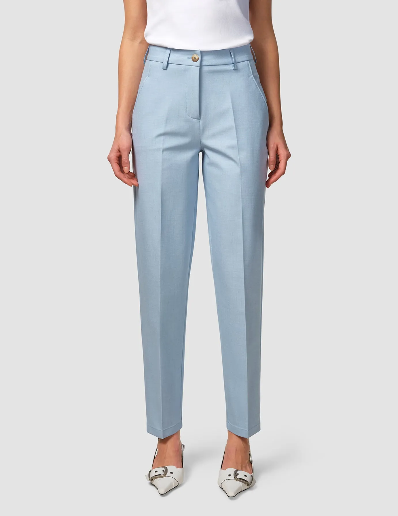 Multi Pocket Configuration Soft Interior Essential Pants Tapered Sky Blue Melange