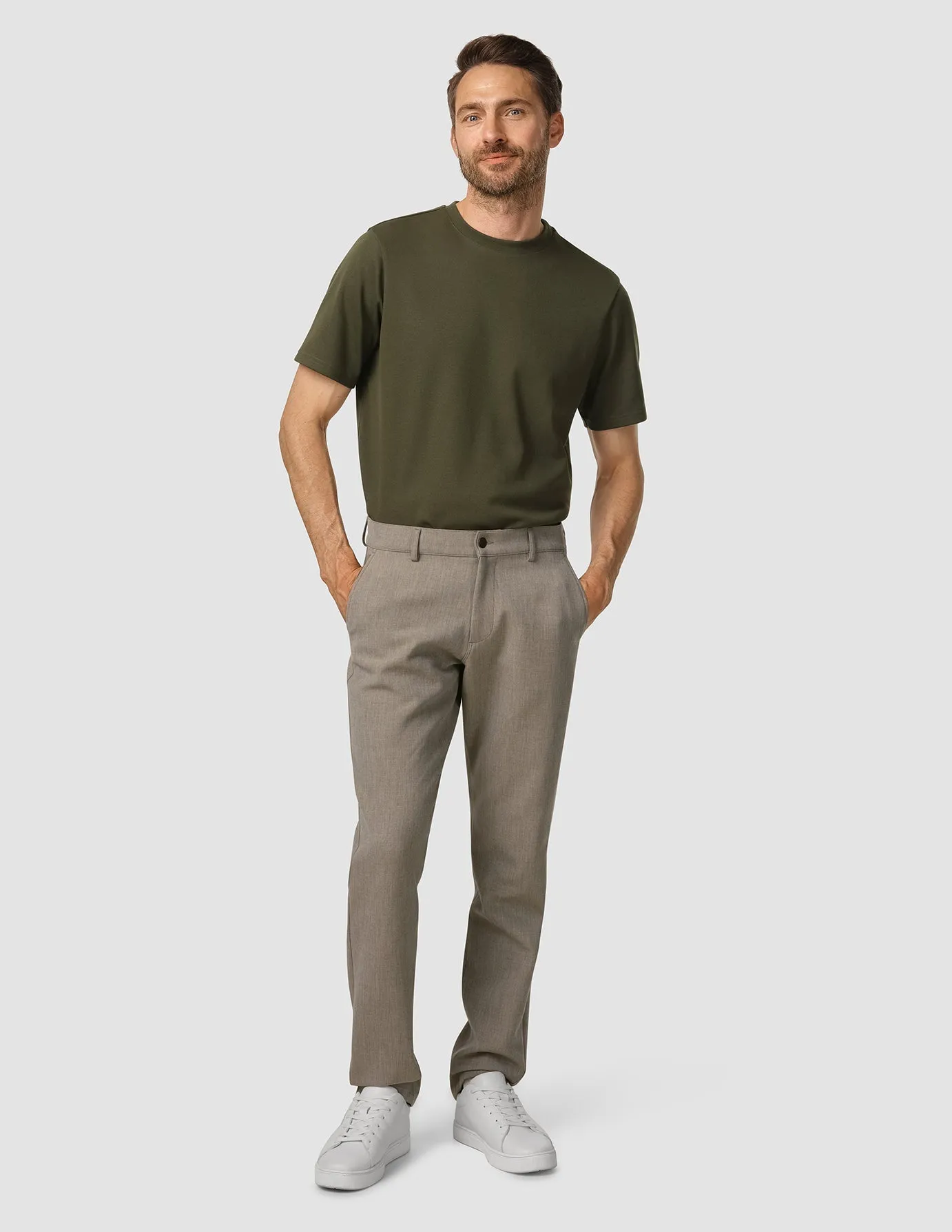 Heavy Edition Pants Regular Khaki Melange 2.0 Lightweight Weave Refined fit