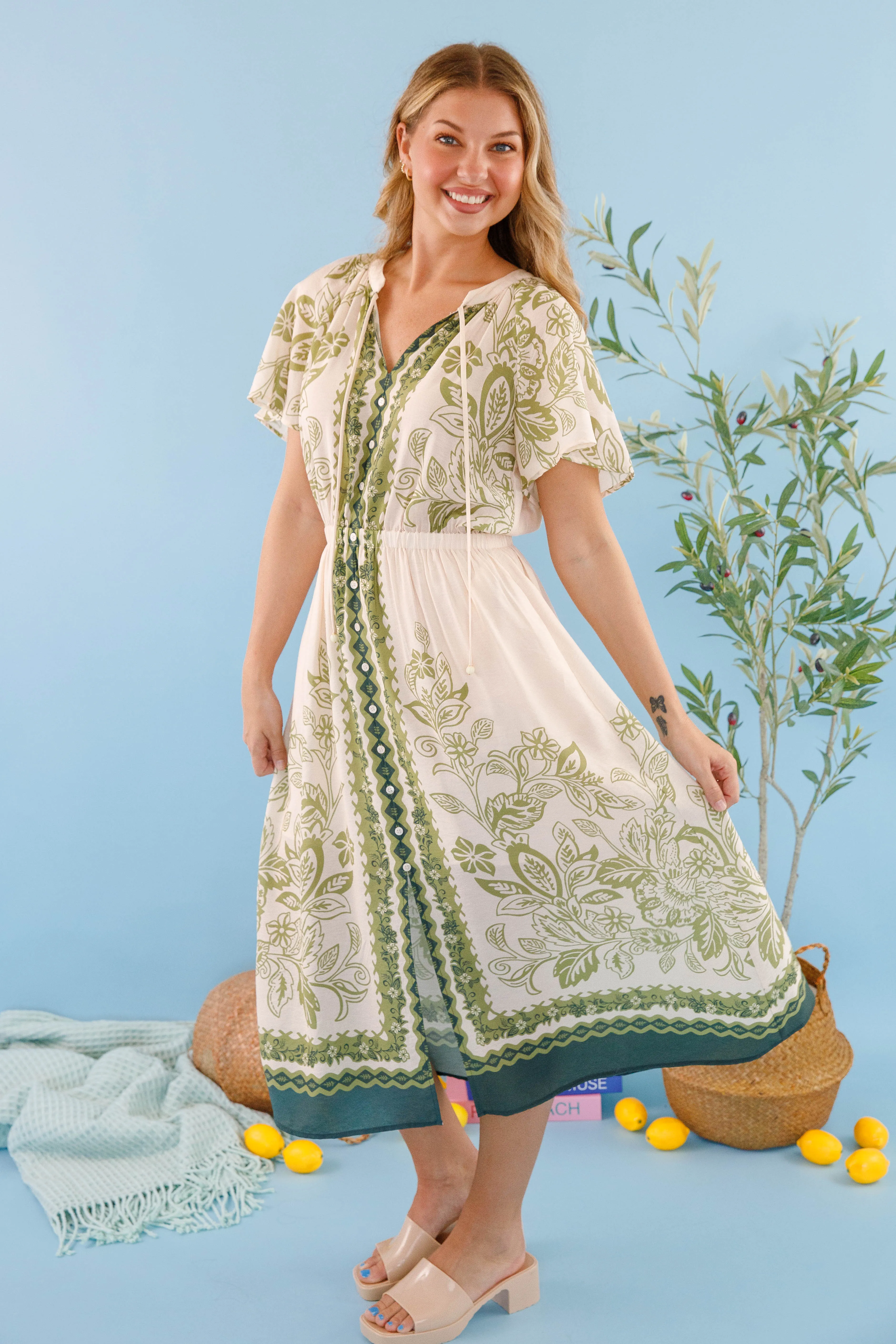 Step Into Summer Midi Dress Comfortable shift dress Relax Draping