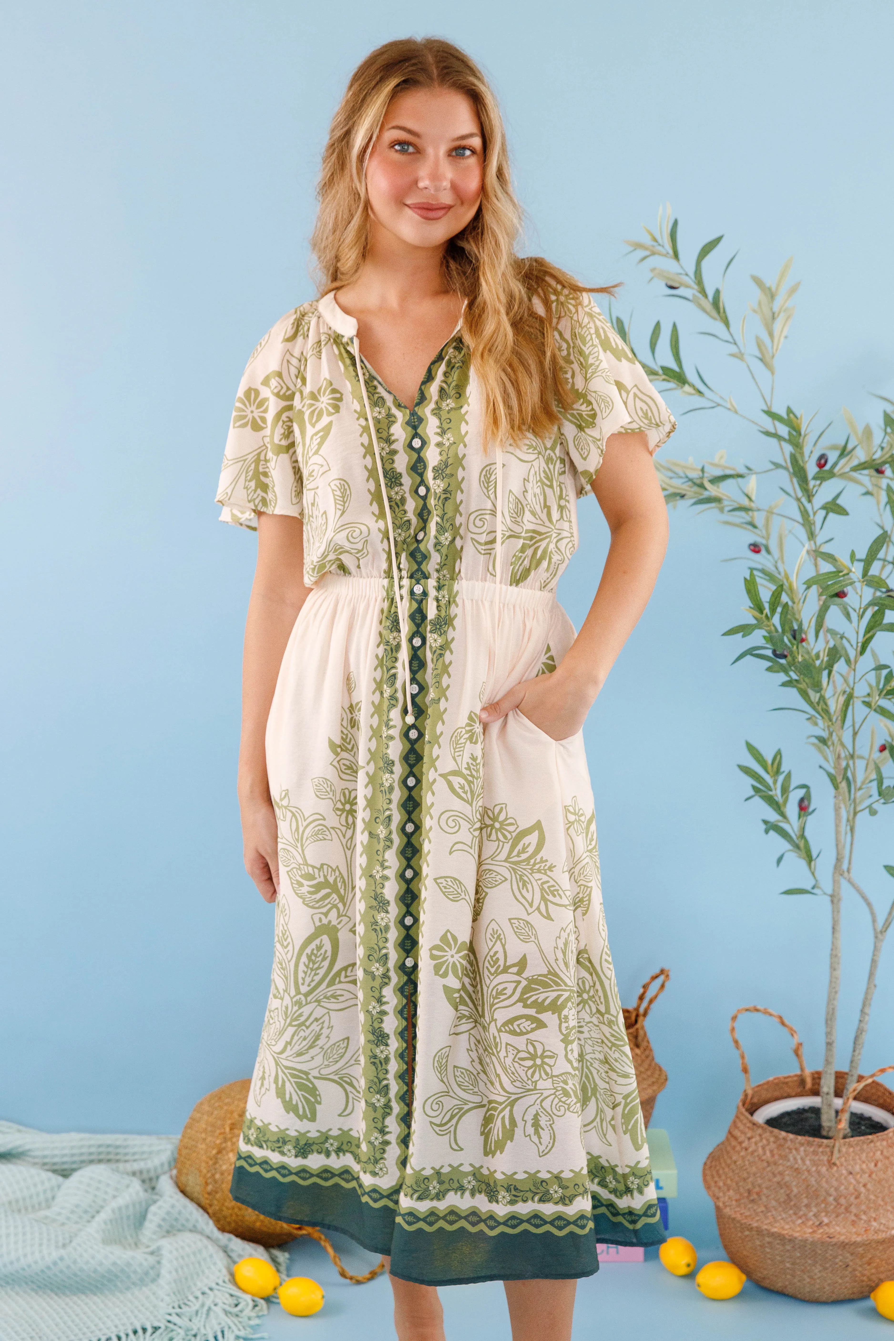 Sharp Motion Step Into Summer Midi Dress