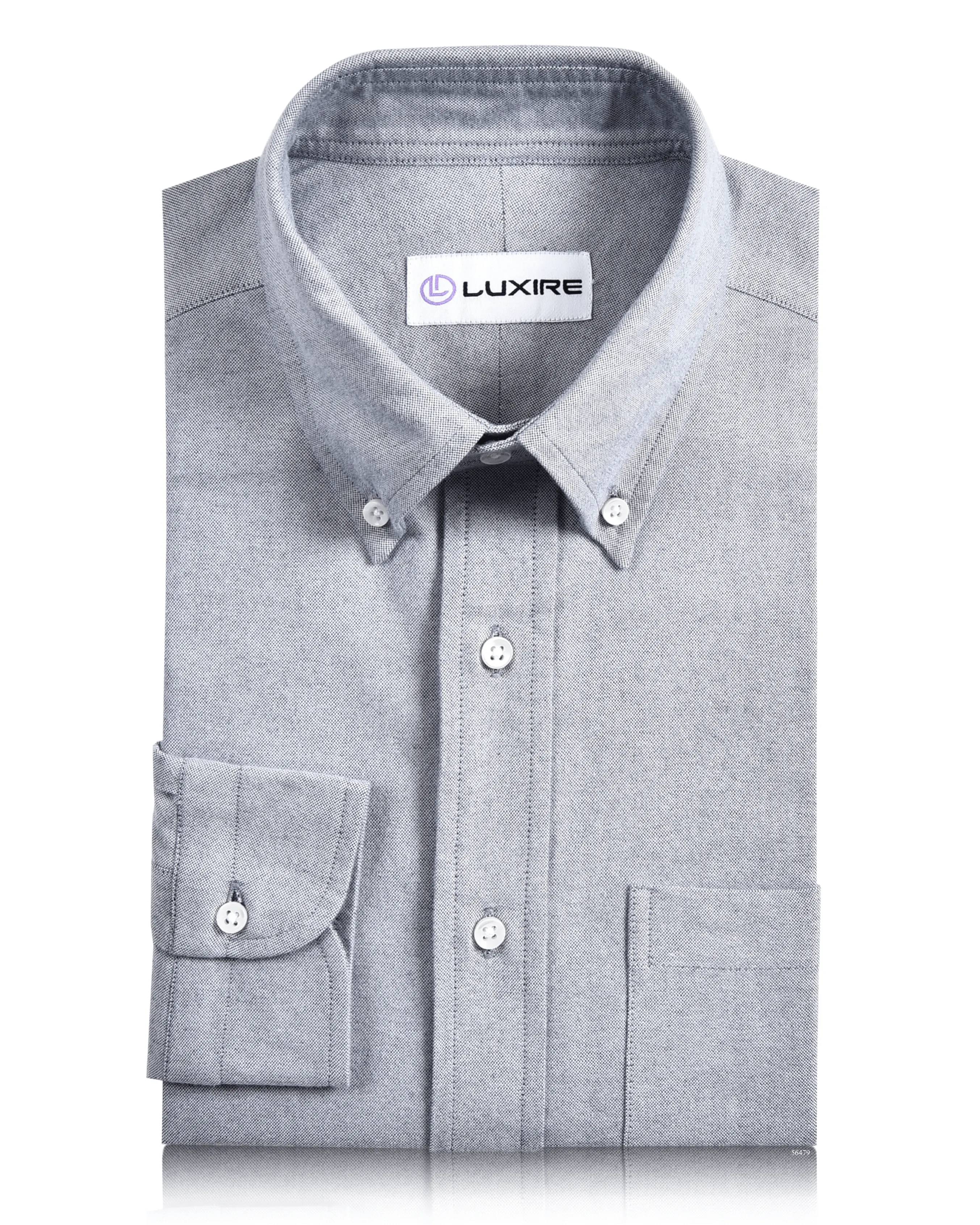 Stone Grey Soft Oxford Shirt Pure Cotton High-Quality Fabric